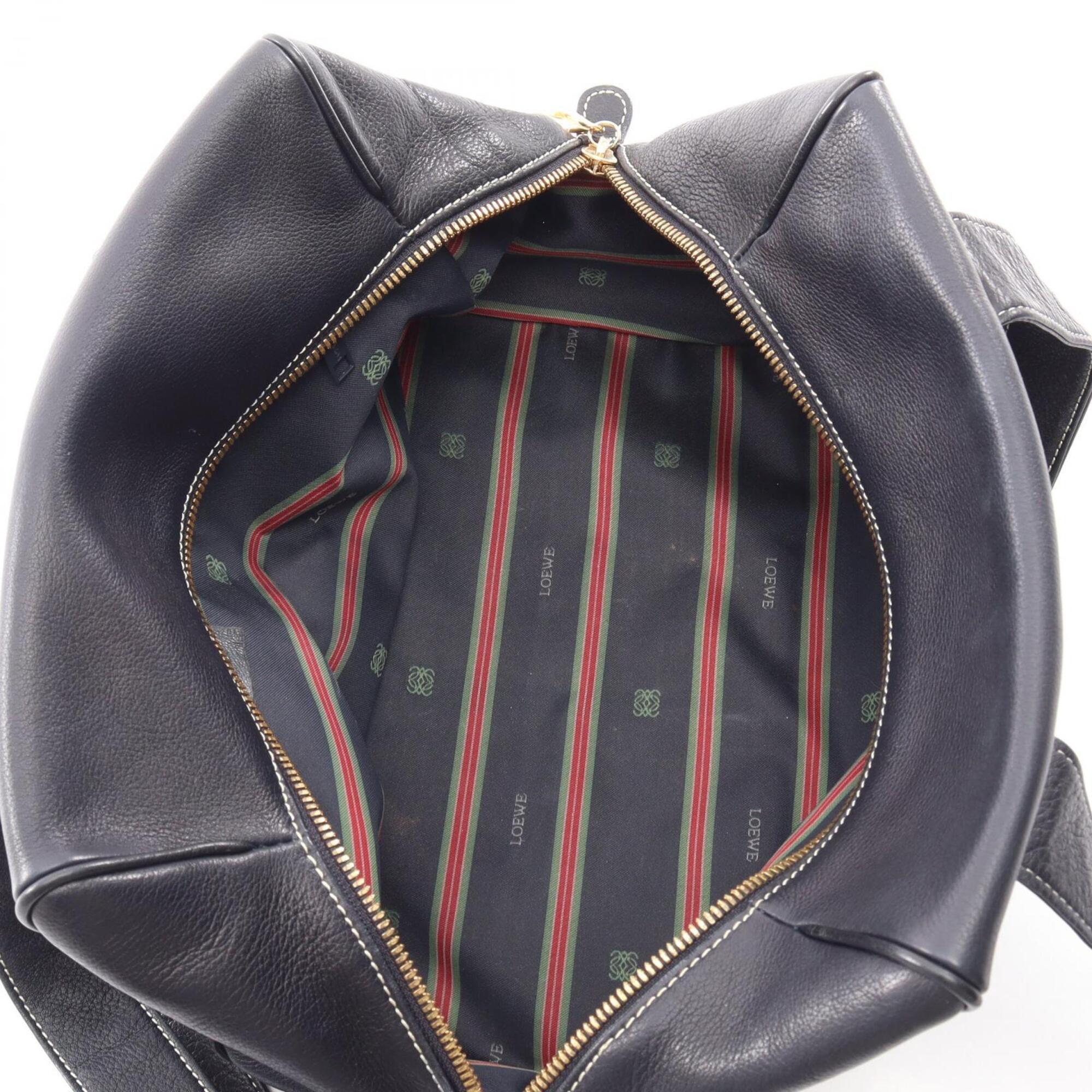 Loewe Navy Leather Handbag Shoulder Bag (Pre-Owned)