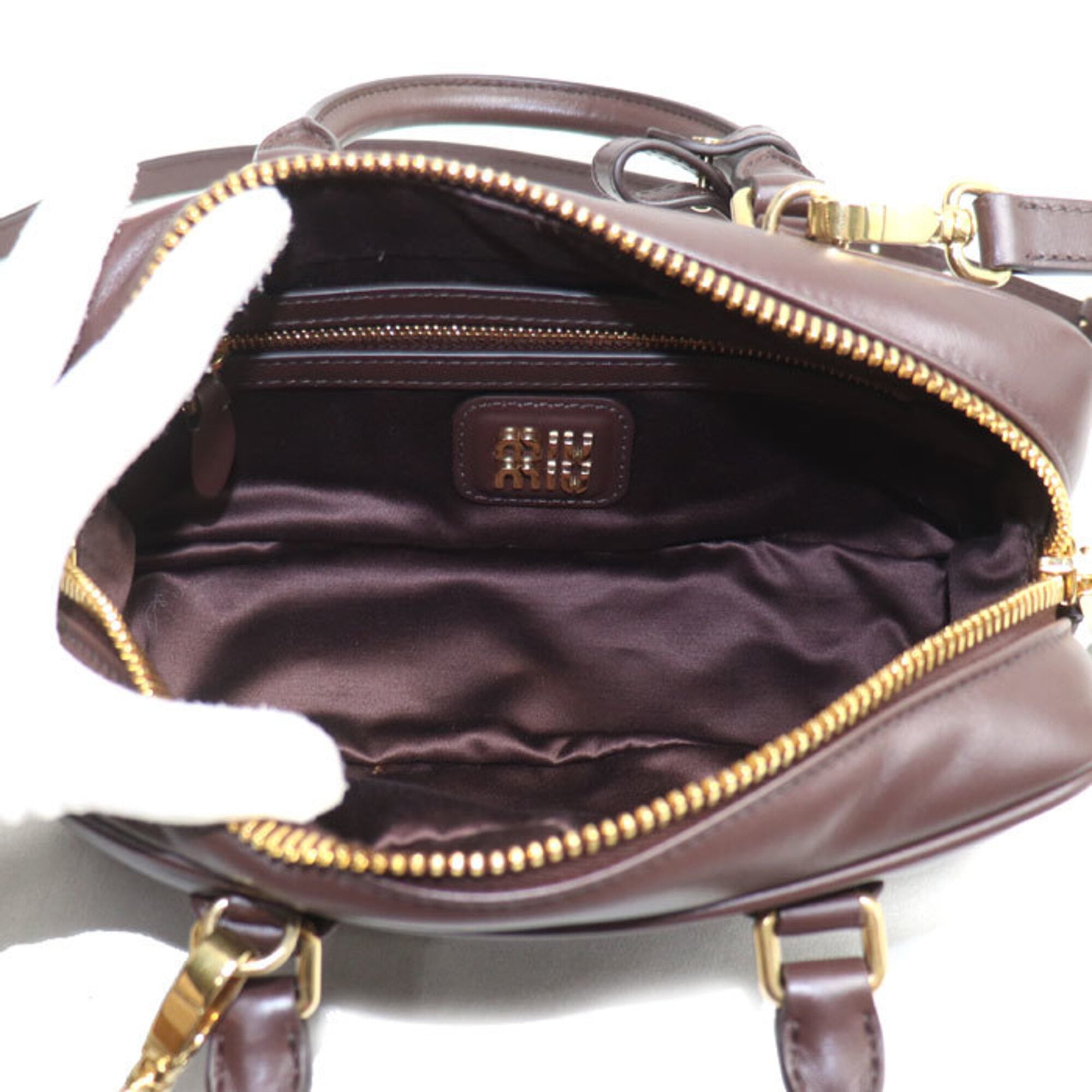 Miu Miu Gold Leather Shoulder Bag (Pre-Owned)