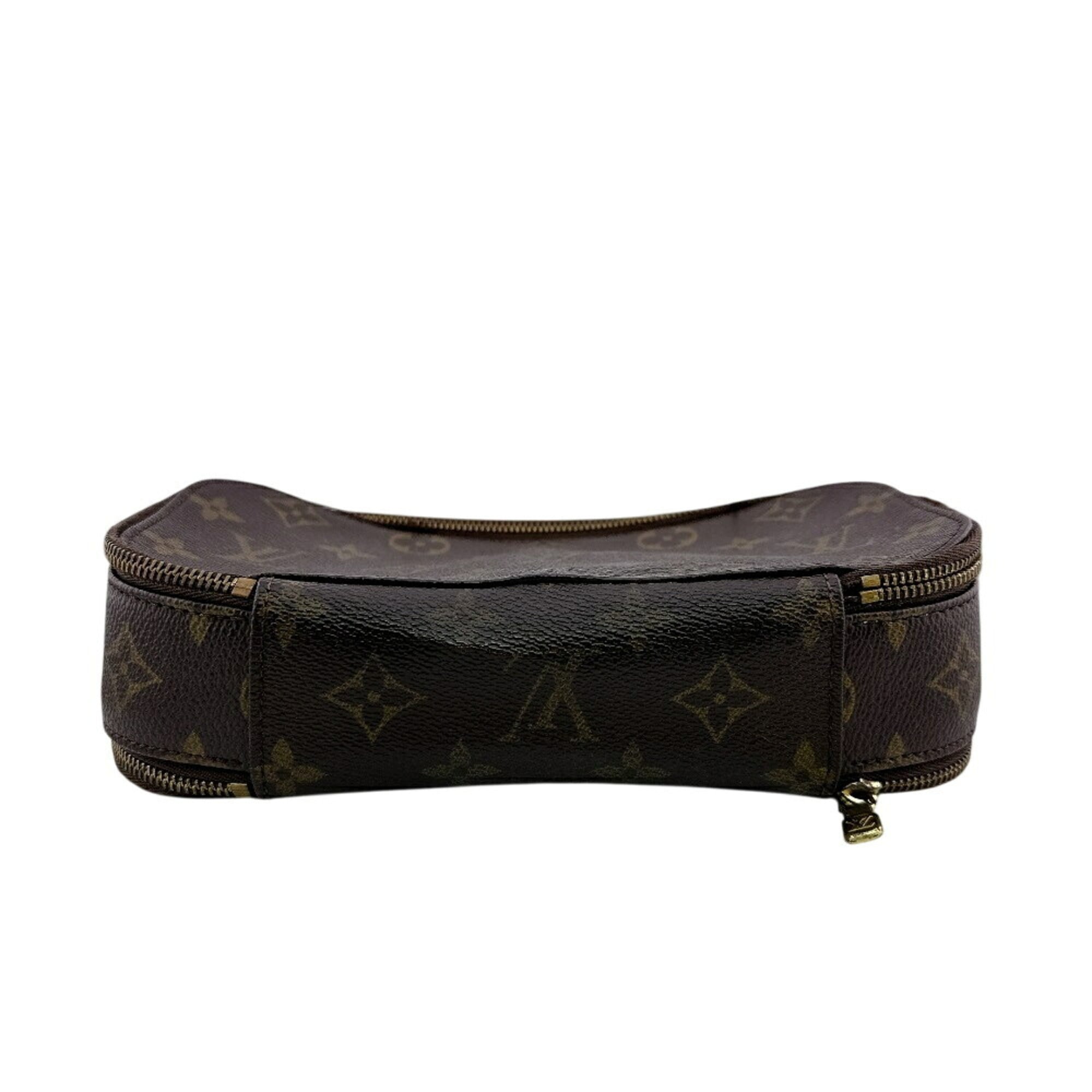 Louis Vuitton Monogram Brown Leather Pouch (Pre-Owned)