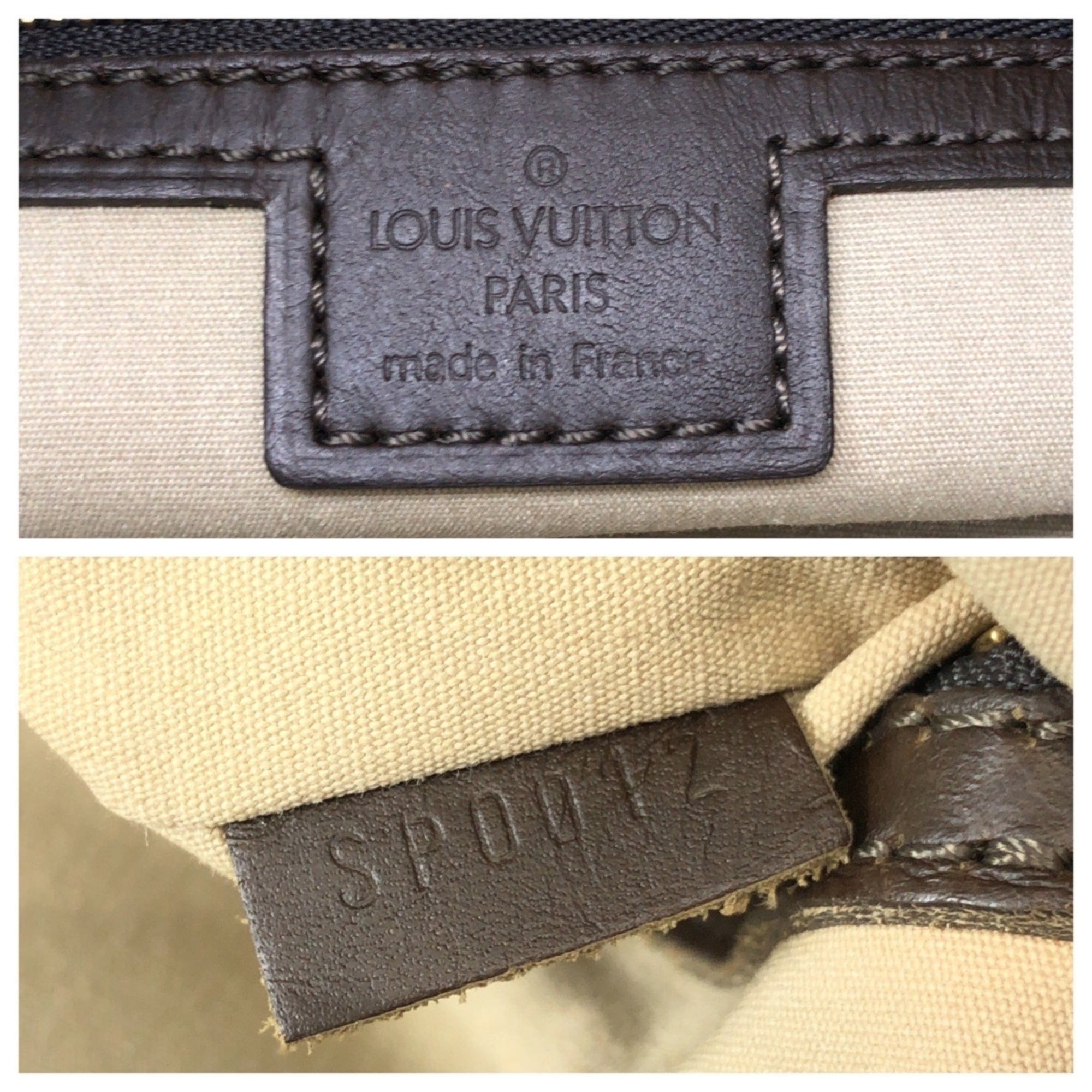 Louis Vuitton Khaki Canvas Leather Shoulder Bag Tote Bag (Pre-Owned)