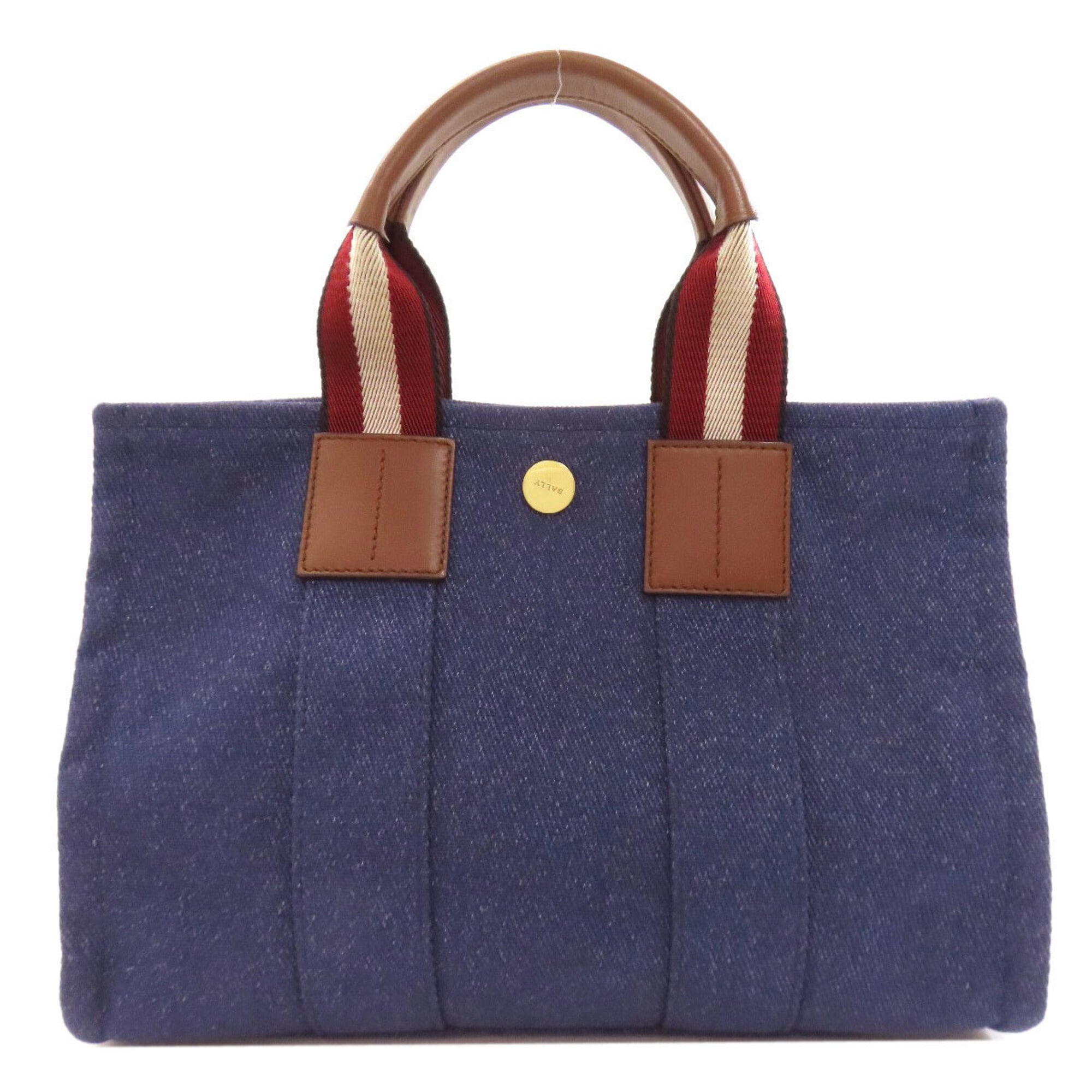 Bally Blue Canvas Handbag (Pre-Owned)