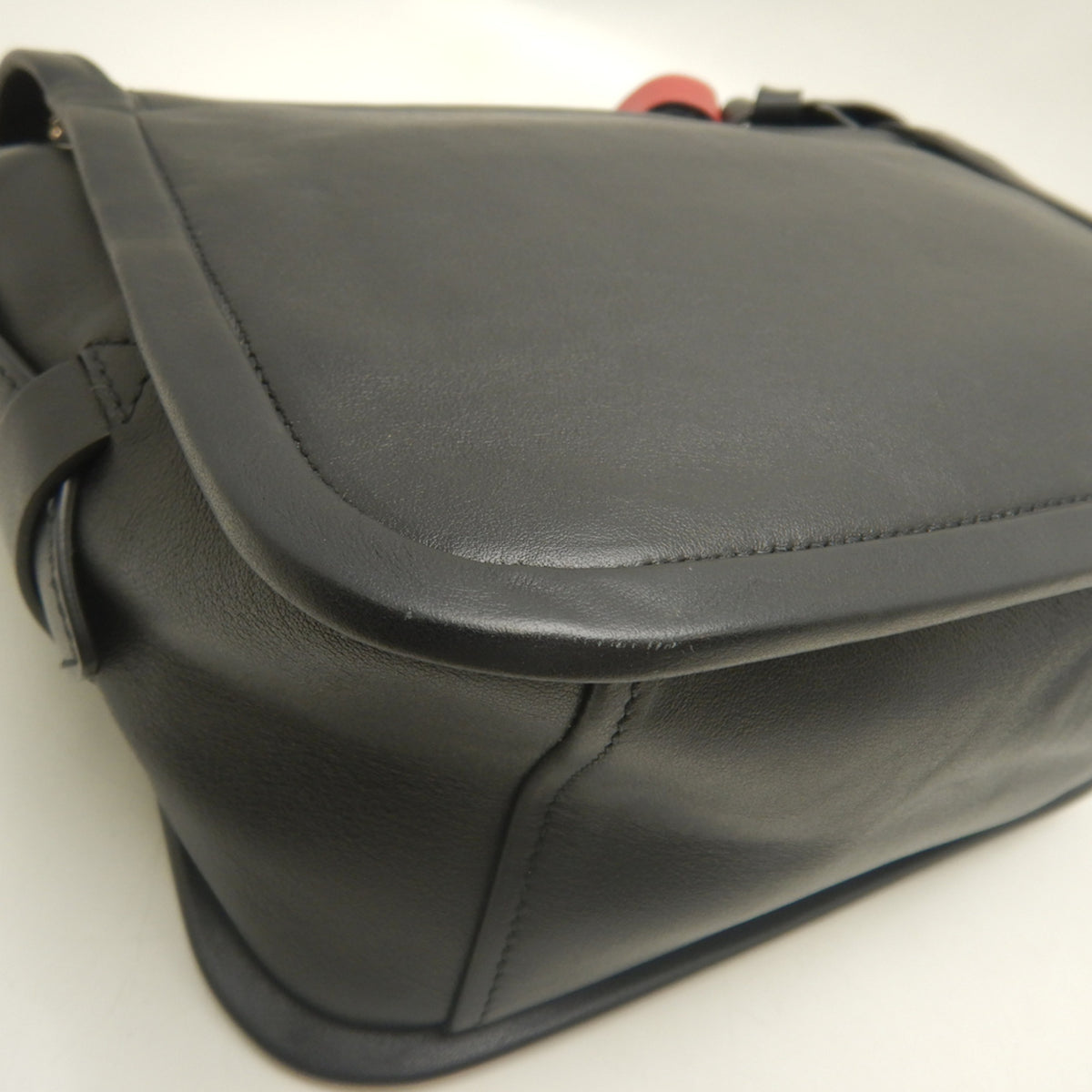Prada Fuoco Nero Leather Shoulder Bag (Pre-Owned)