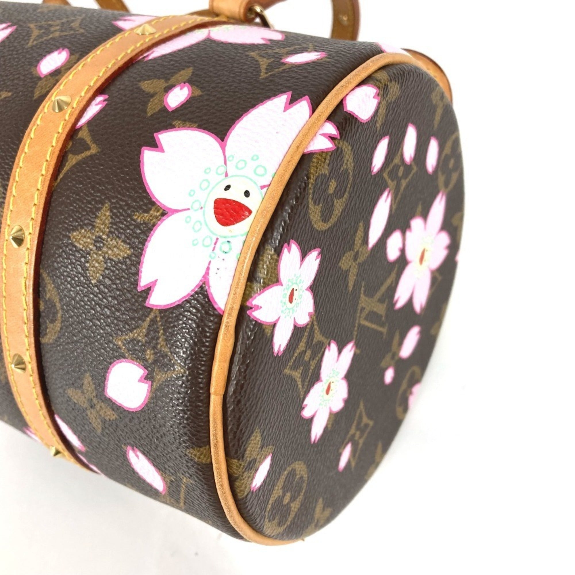 Louis Vuitton Brown Pink Monogram Cherry Blossom Handbag Shoulder Bag Tote Bag (Pre-Owned)