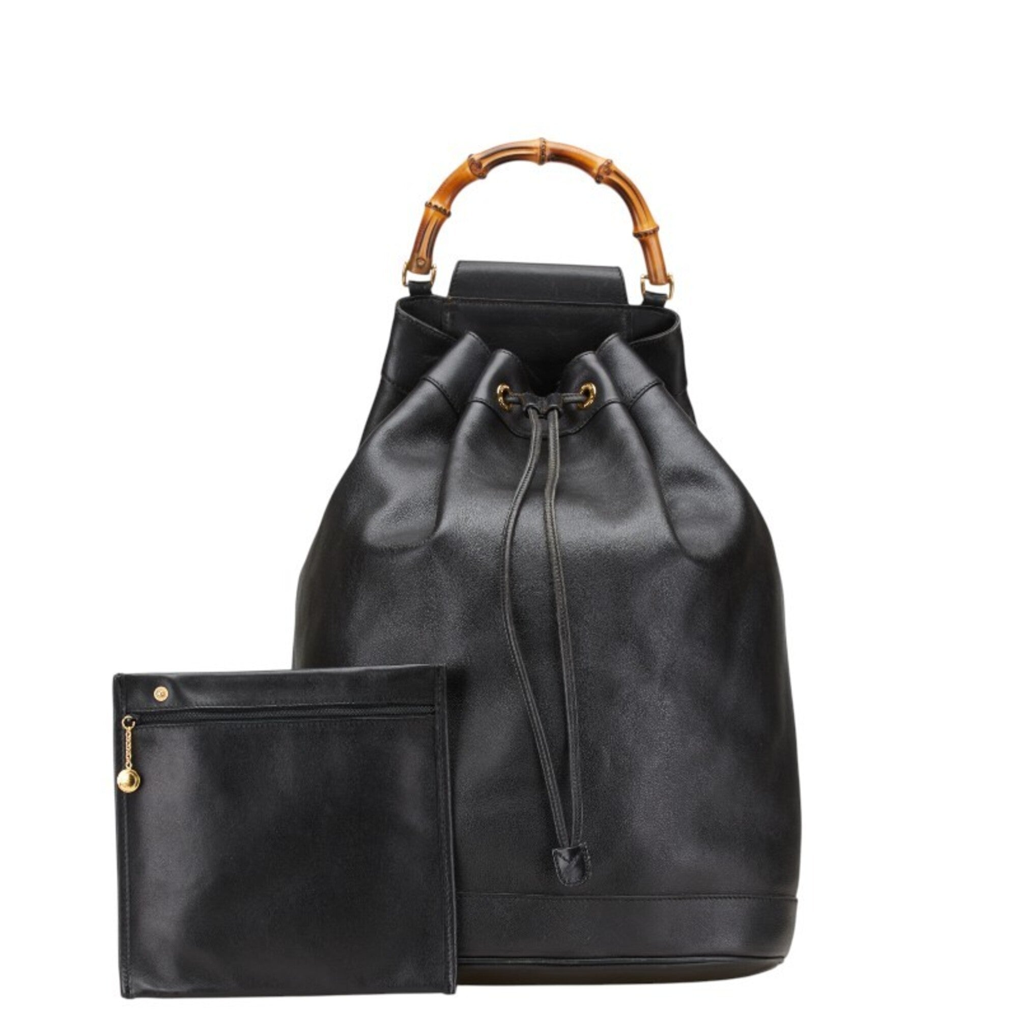 Gucci Black Leather Shoulder Bag Sling Bag (Pre-Owned)