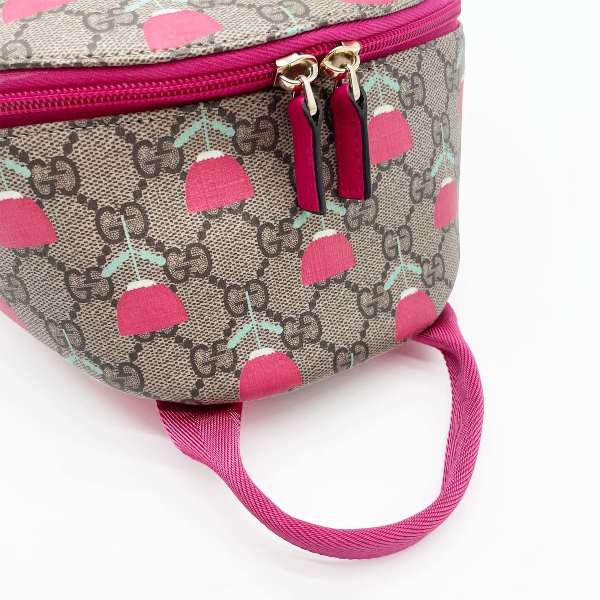 Gucci Brown Pink Gg Supreme Backpack (Pre-Owned)