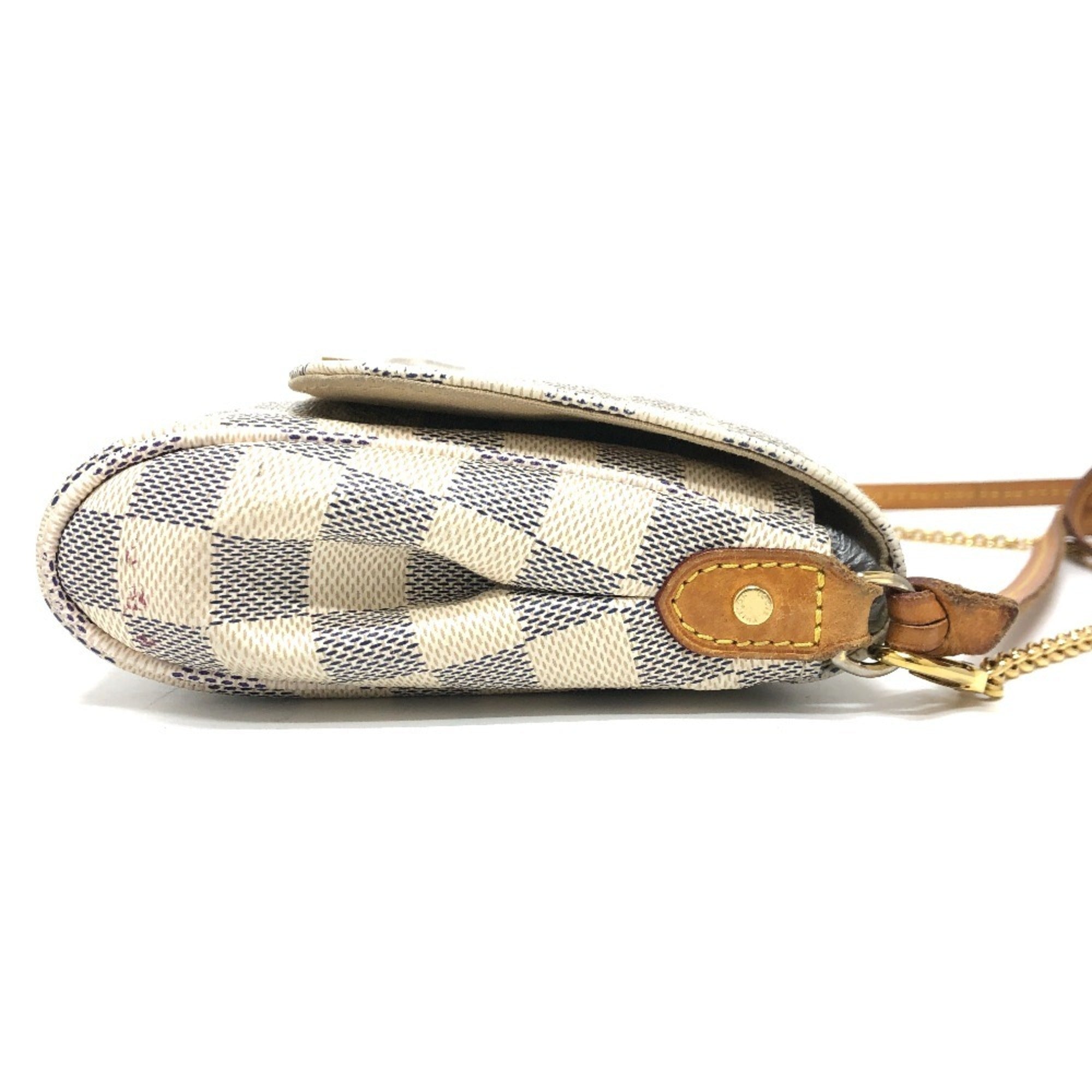 Louis Vuitton Brown Galle White Damier Azur Shoulder Bag (Pre-Owned)