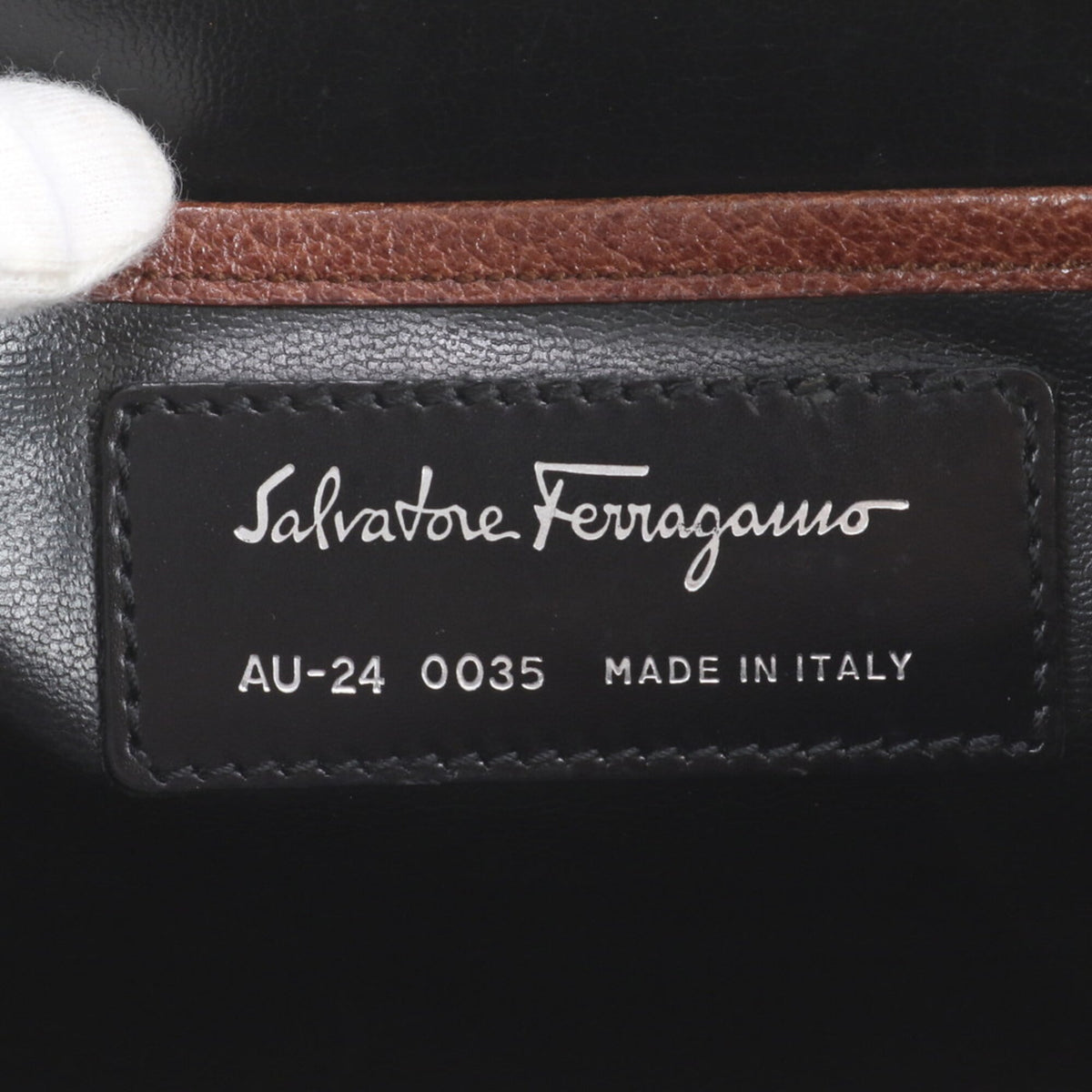 Salvatore Ferragamo Brown Leather Clutch Bag Pouch (Pre-Owned)