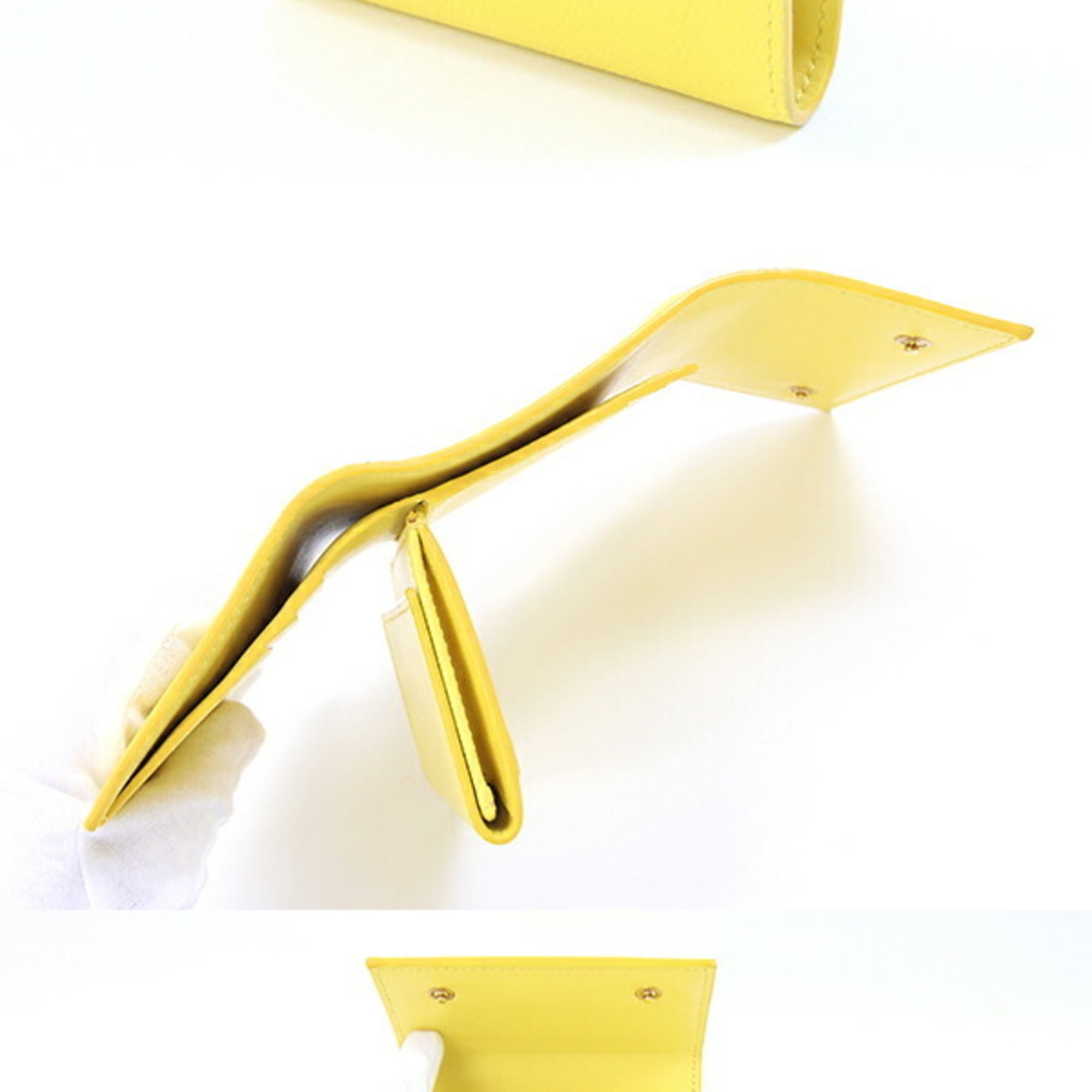 Celine Yellow Leather Wallet (Tri-Fold) (Pre-Owned)