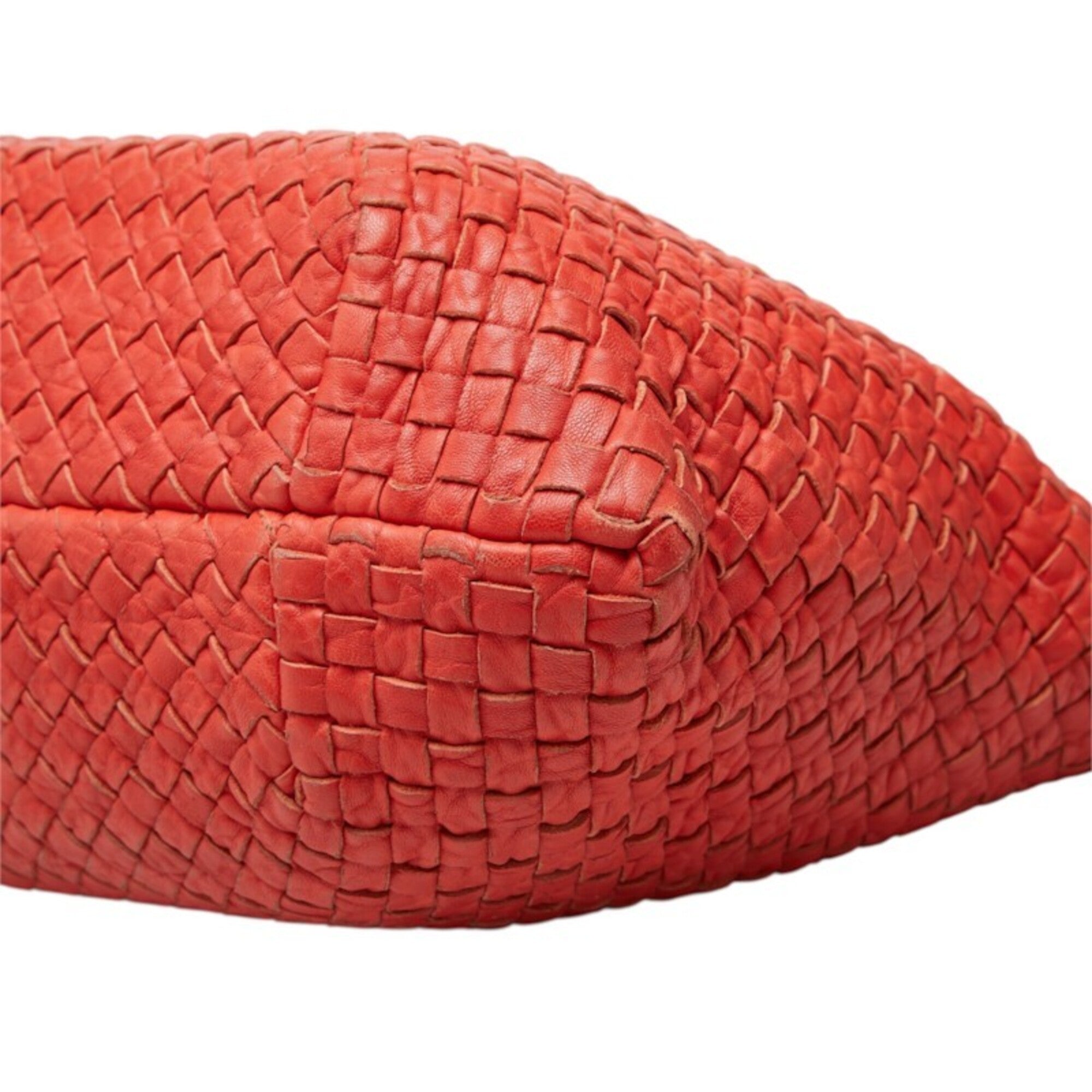 Bottega Veneta Red Color Leather Tote Bag (Pre-Owned)