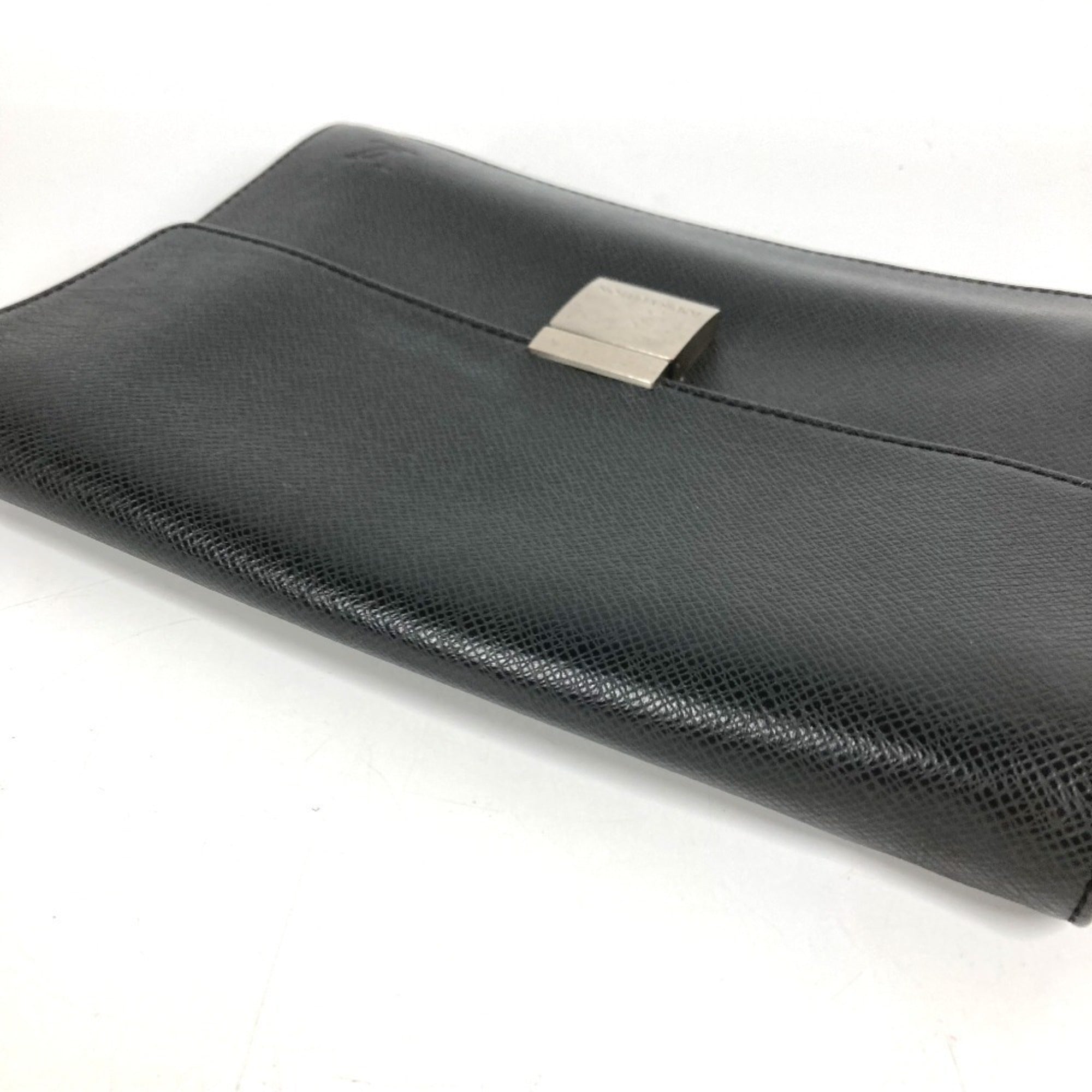 Louis Vuitton Ardoise Black Galle Taiga Leather Clutch Bag Handbag Pouch (Pre-Owned)