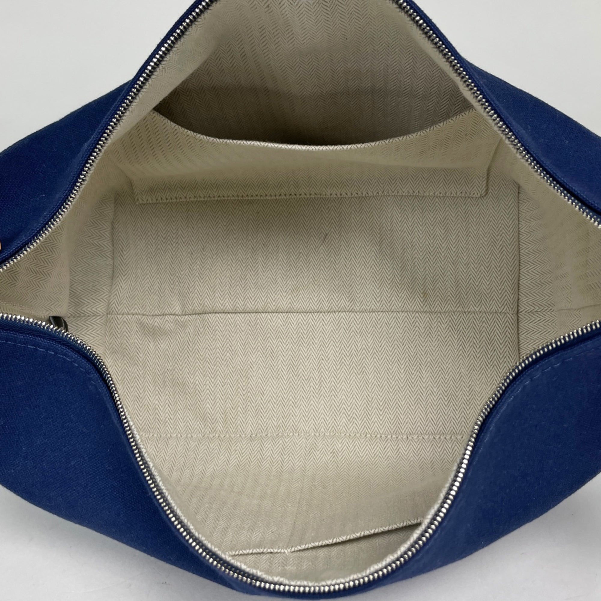 Hermes Black Green Navy Toile H Handbag (Pre-Owned)