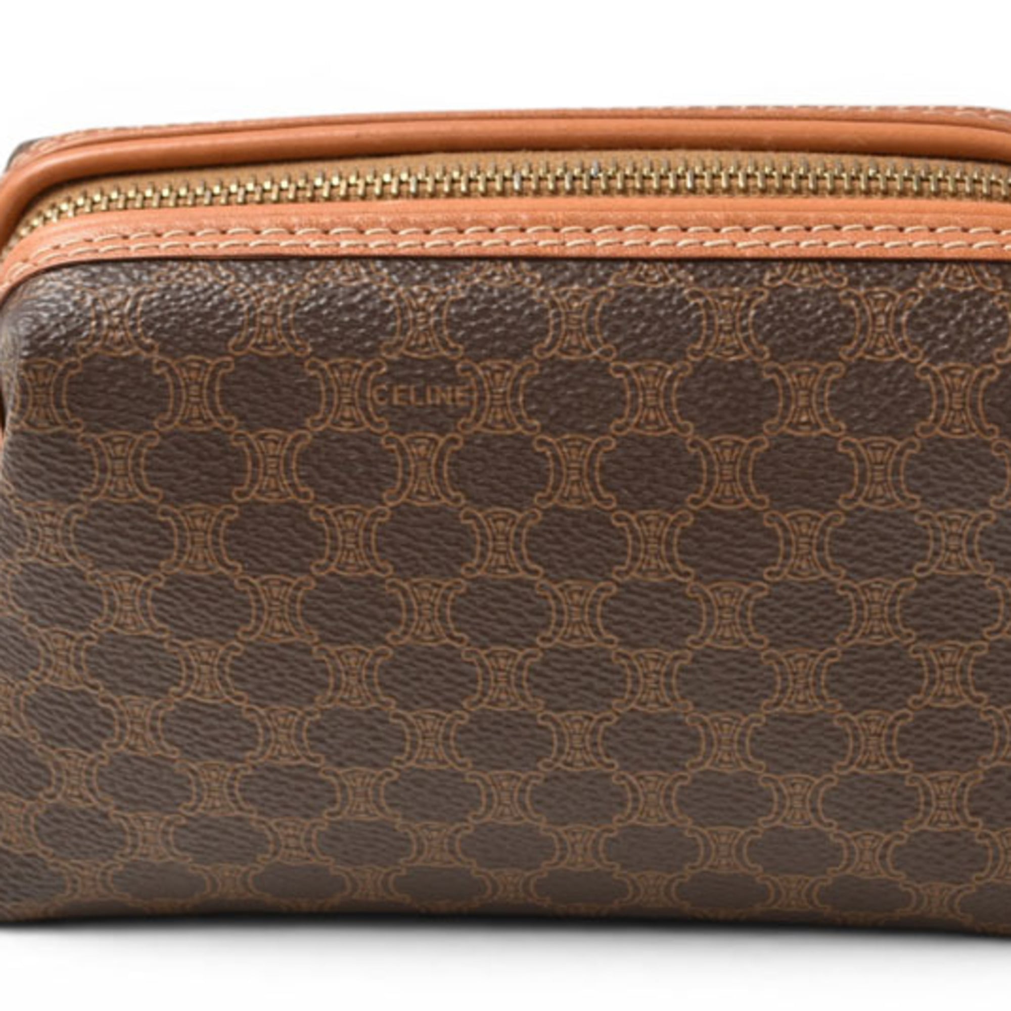 Celine Macadam Dark Brown Pvc Pouch (Pre-Owned)