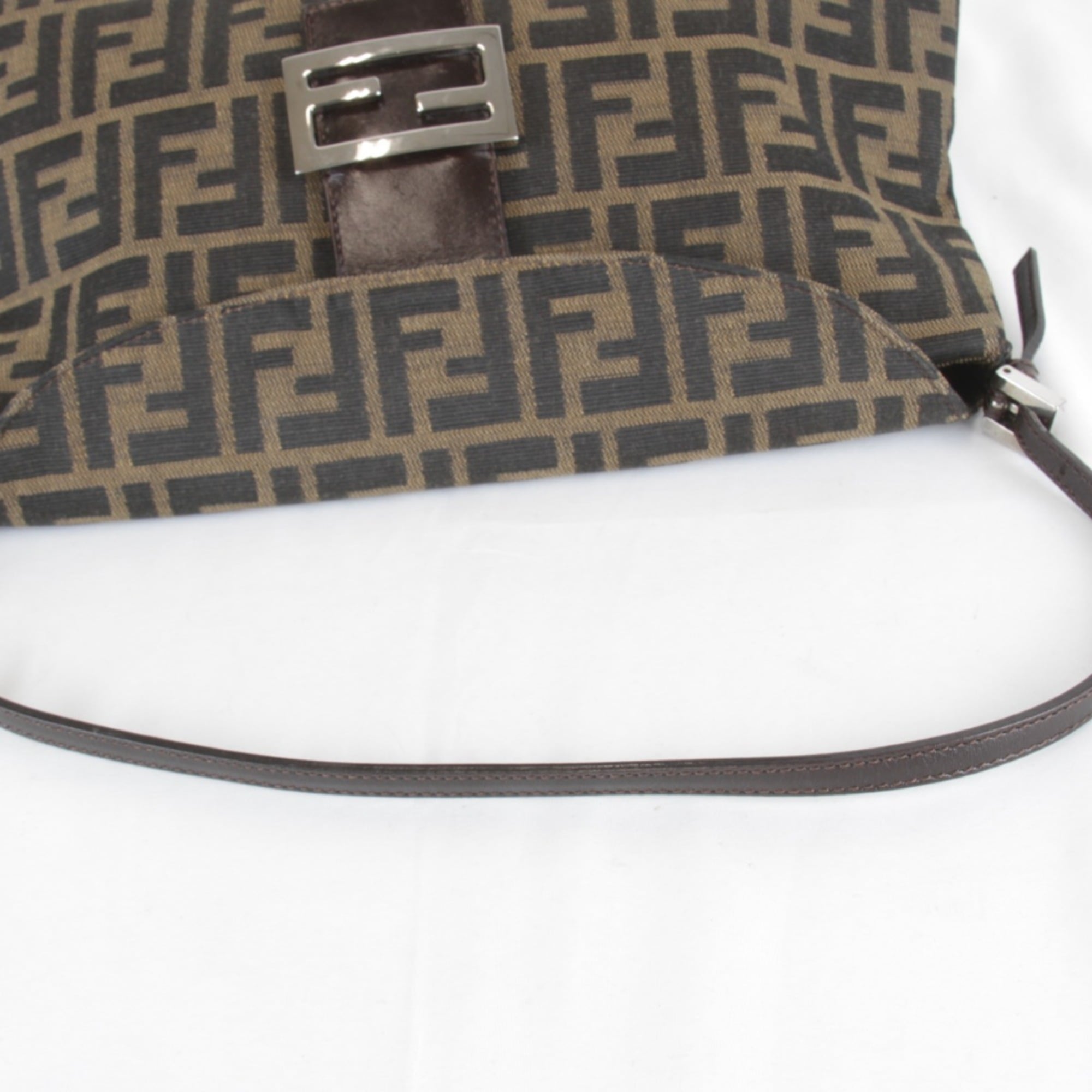 Fendi Brown Khaki Canvas Shoulder Bag (Pre-Owned)