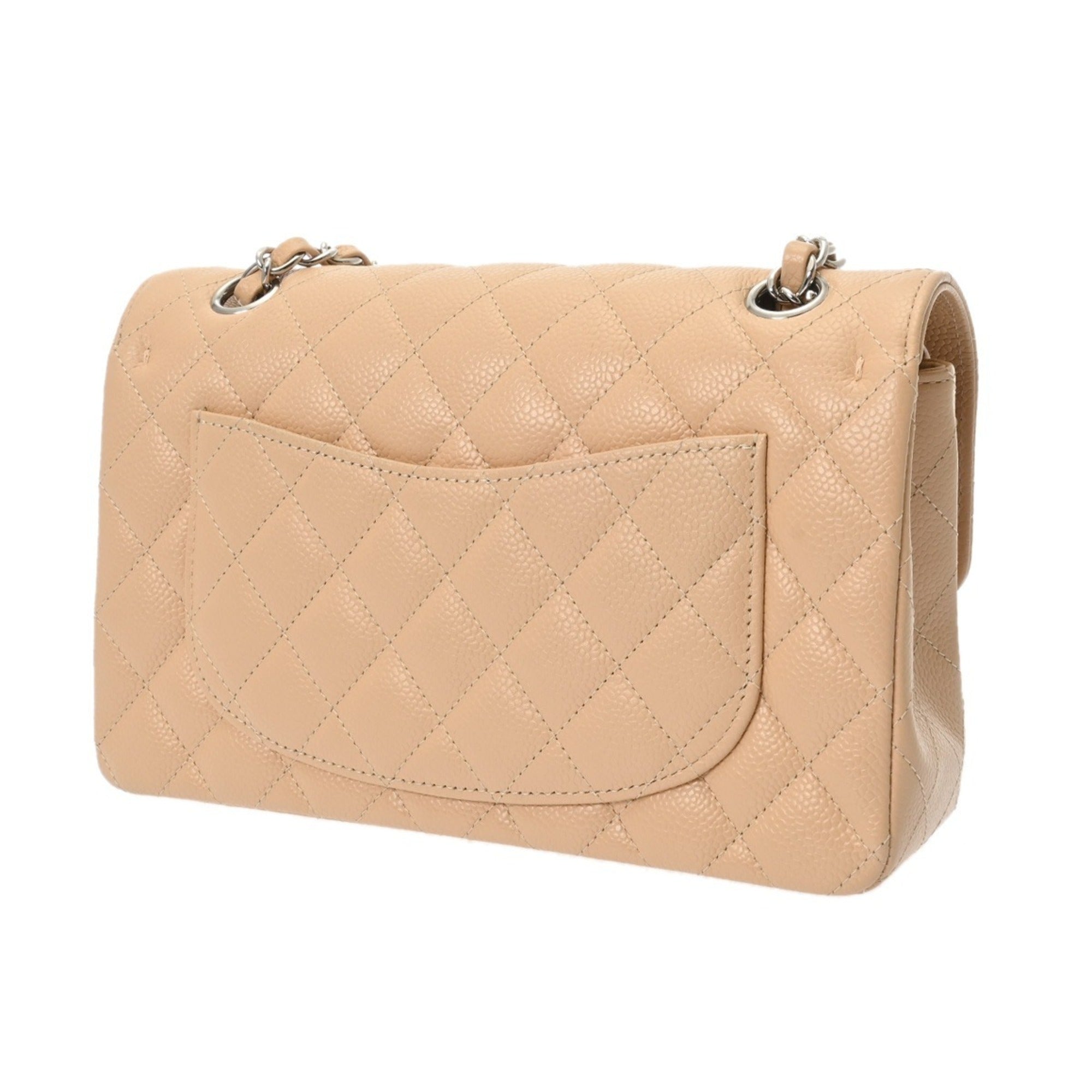 Chanel Beige Grained Calfskin Shoulder Bag (Pre-Owned)
