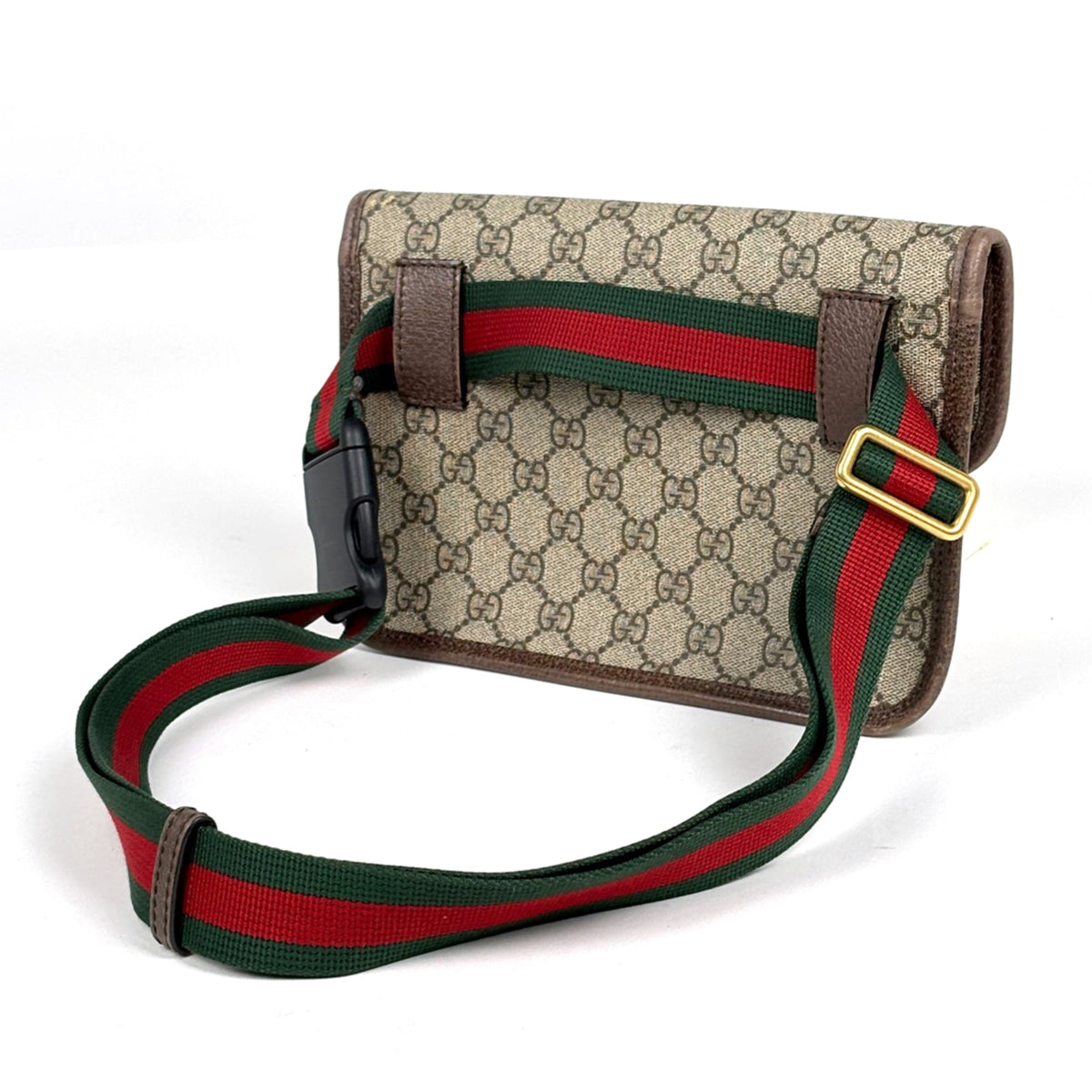 Gucci Brown Coated Canvas Leather Fanny Pack Sling Bag (Pre-Owned)