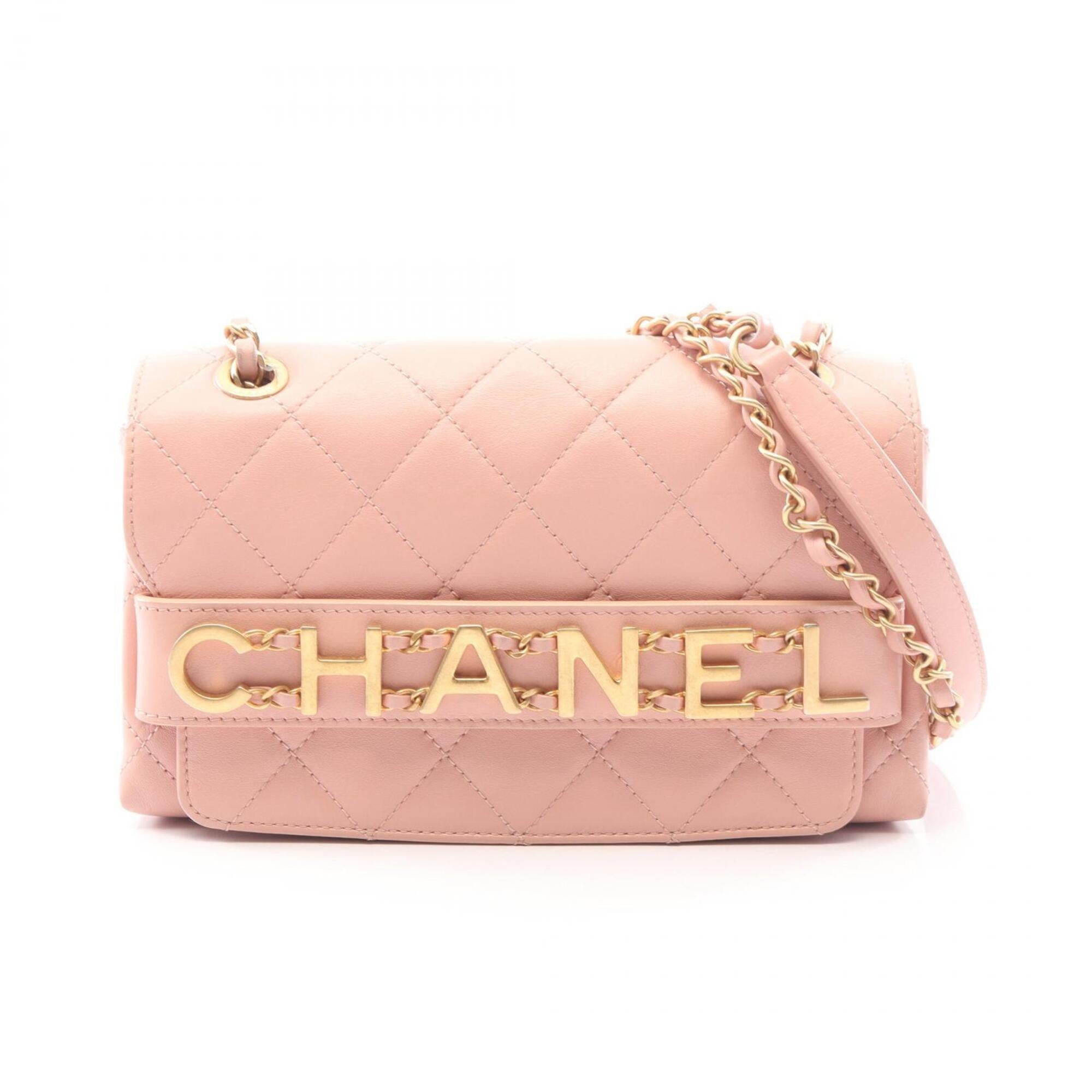 Chanel Pink Leather Handbag Shoulder Bag (Pre-Owned)