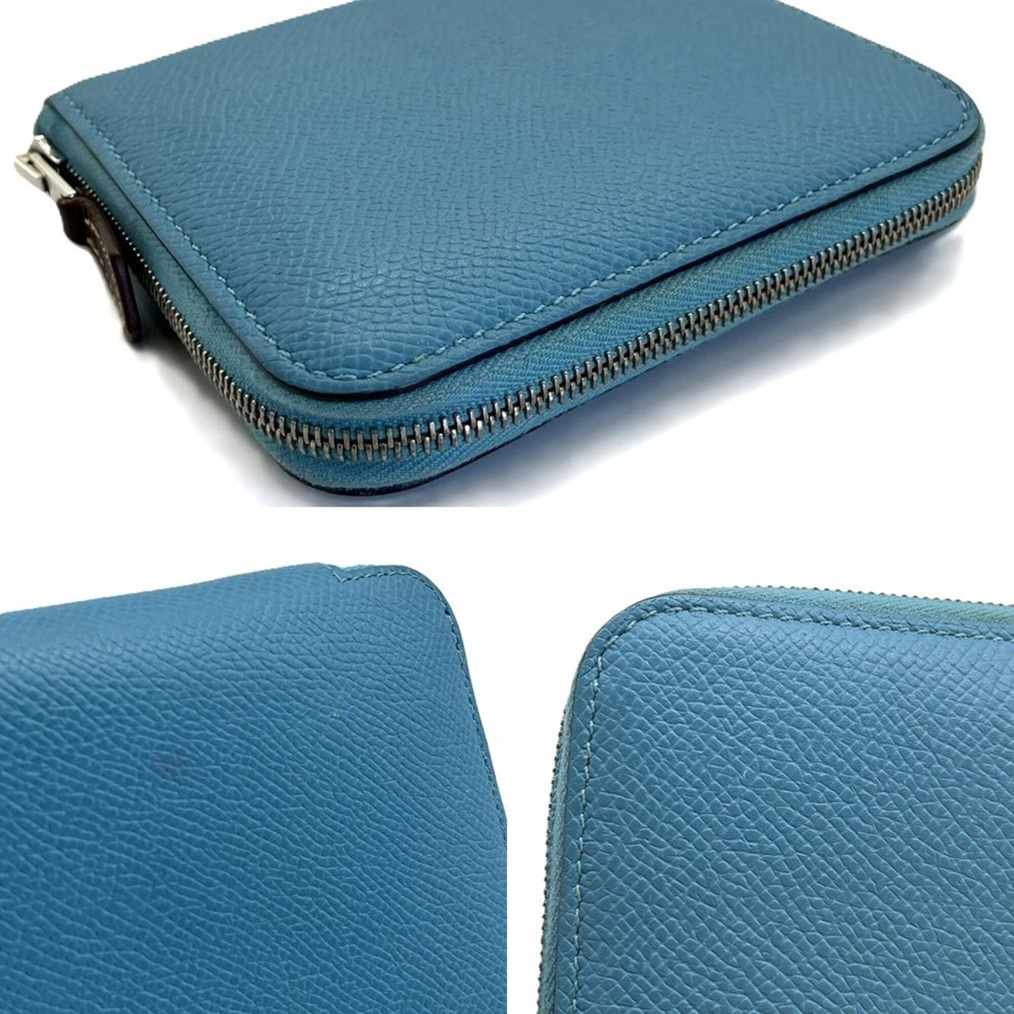 Hermes Blue Leather Wallet (Bi-Fold) (Pre-Owned)