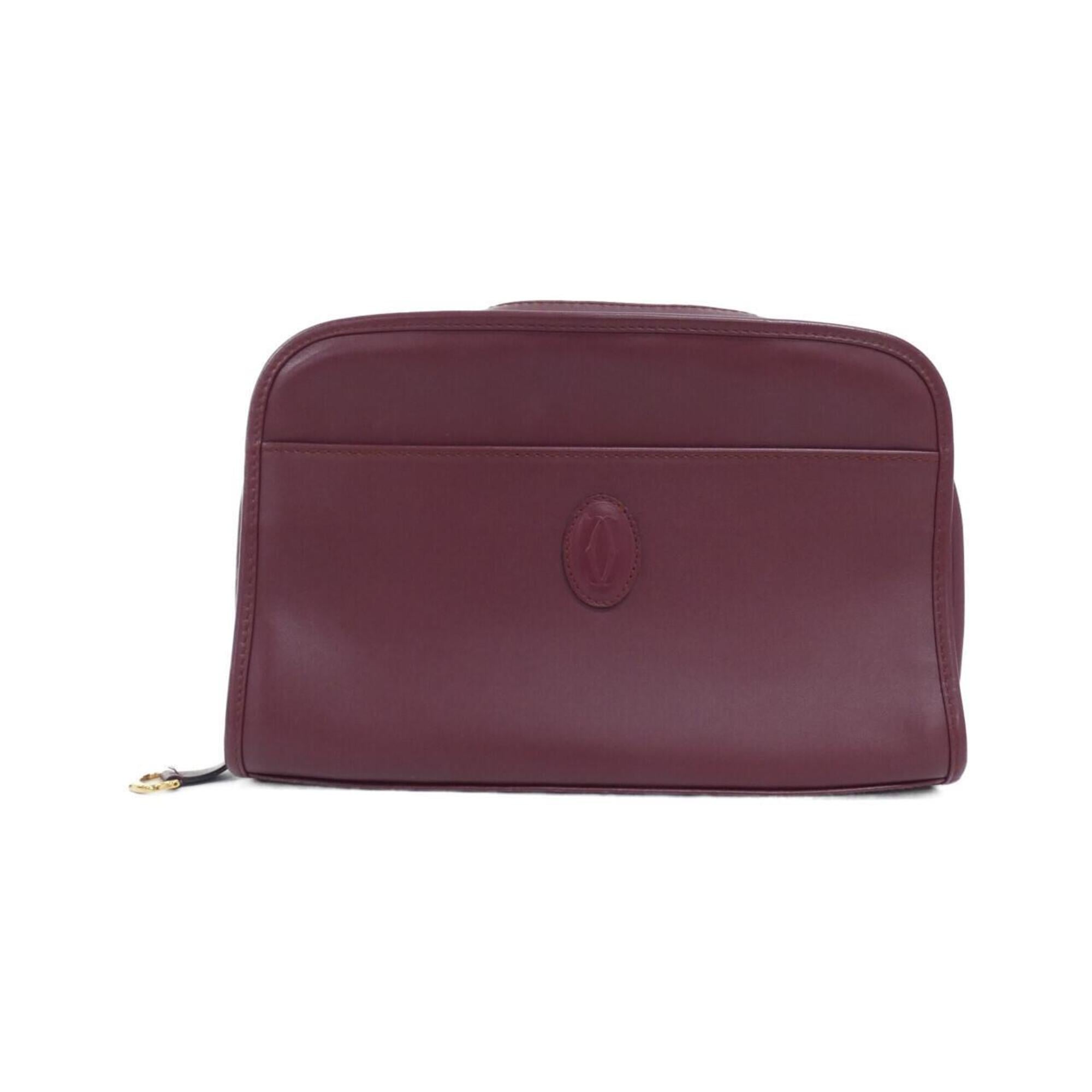 Cartier Bordeaux Leather Handbag Pouch (Pre-Owned)