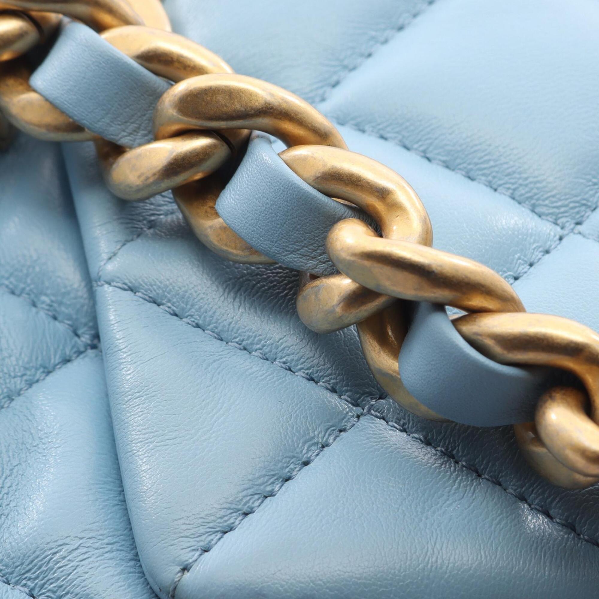 Chanel Blue Leather Handbag Shoulder Bag (Pre-Owned)