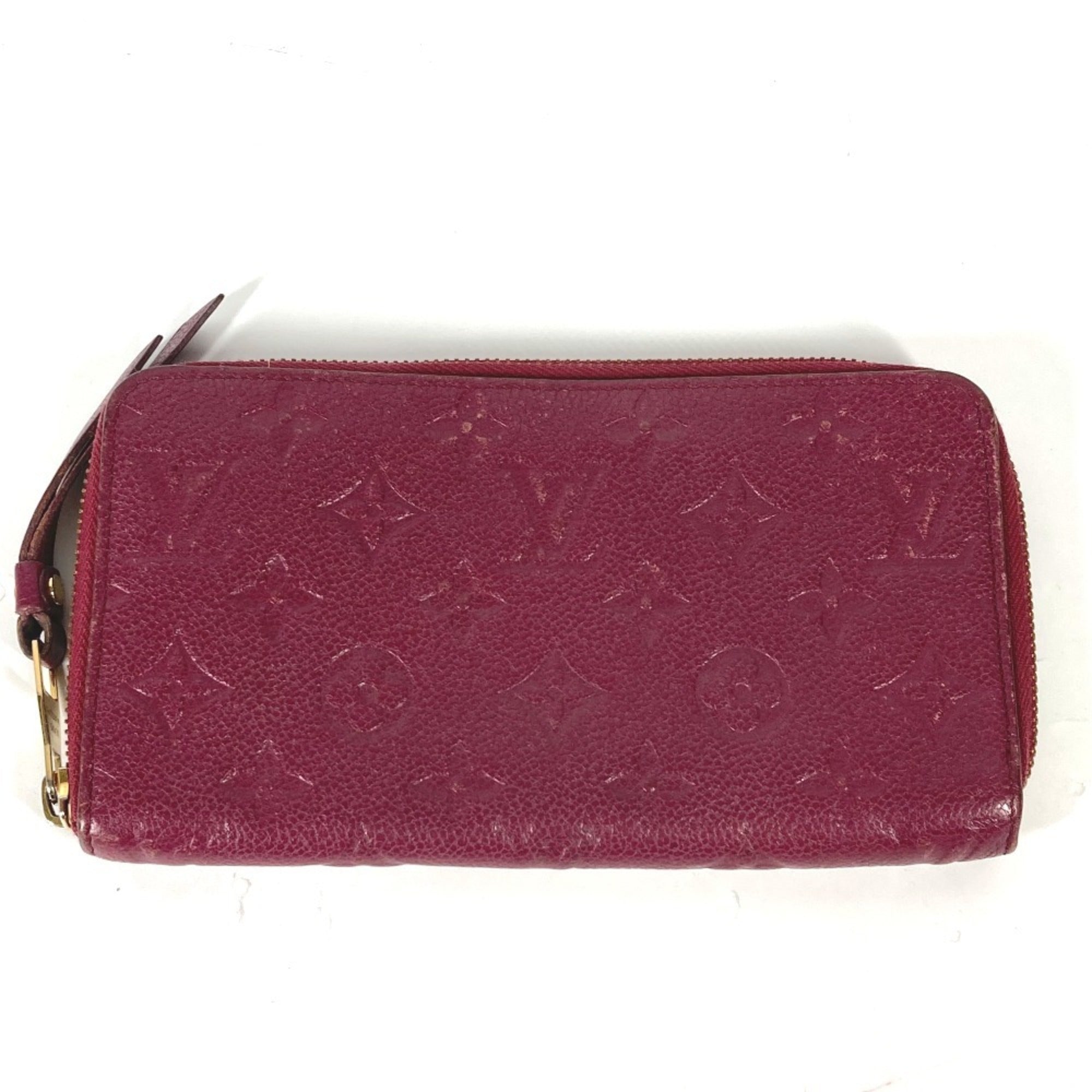Louis Vuitton Aurore Red Color Monogram Empreinte Leather Long Bill Wallet (Bi-Fold) (Pre-Owned)
