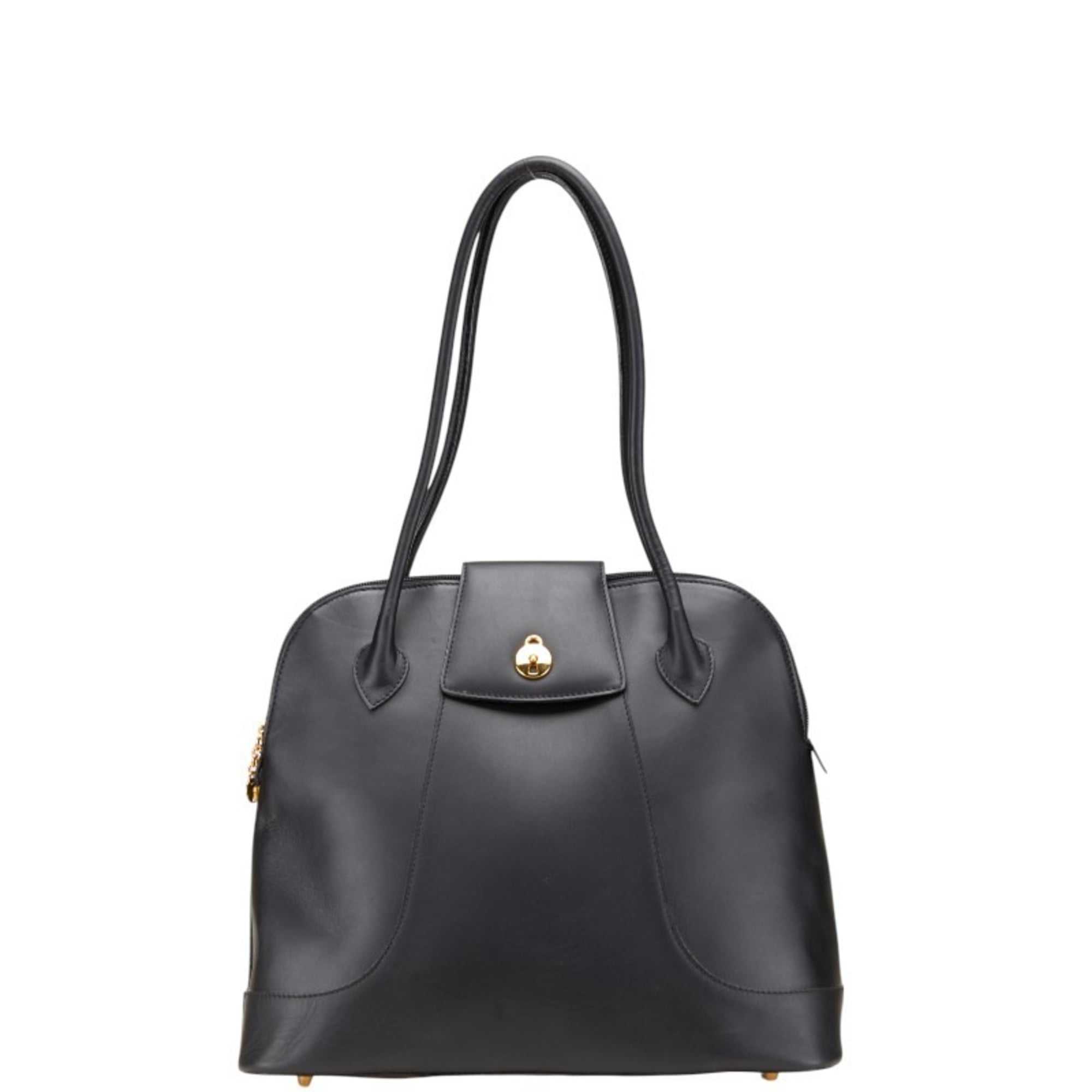 Bally Black Leather Handbag Tote Bag (Pre-Owned)