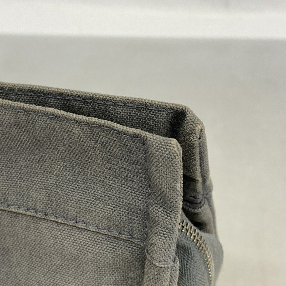 Hermes Gray Canvas Pouch (Pre-Owned)