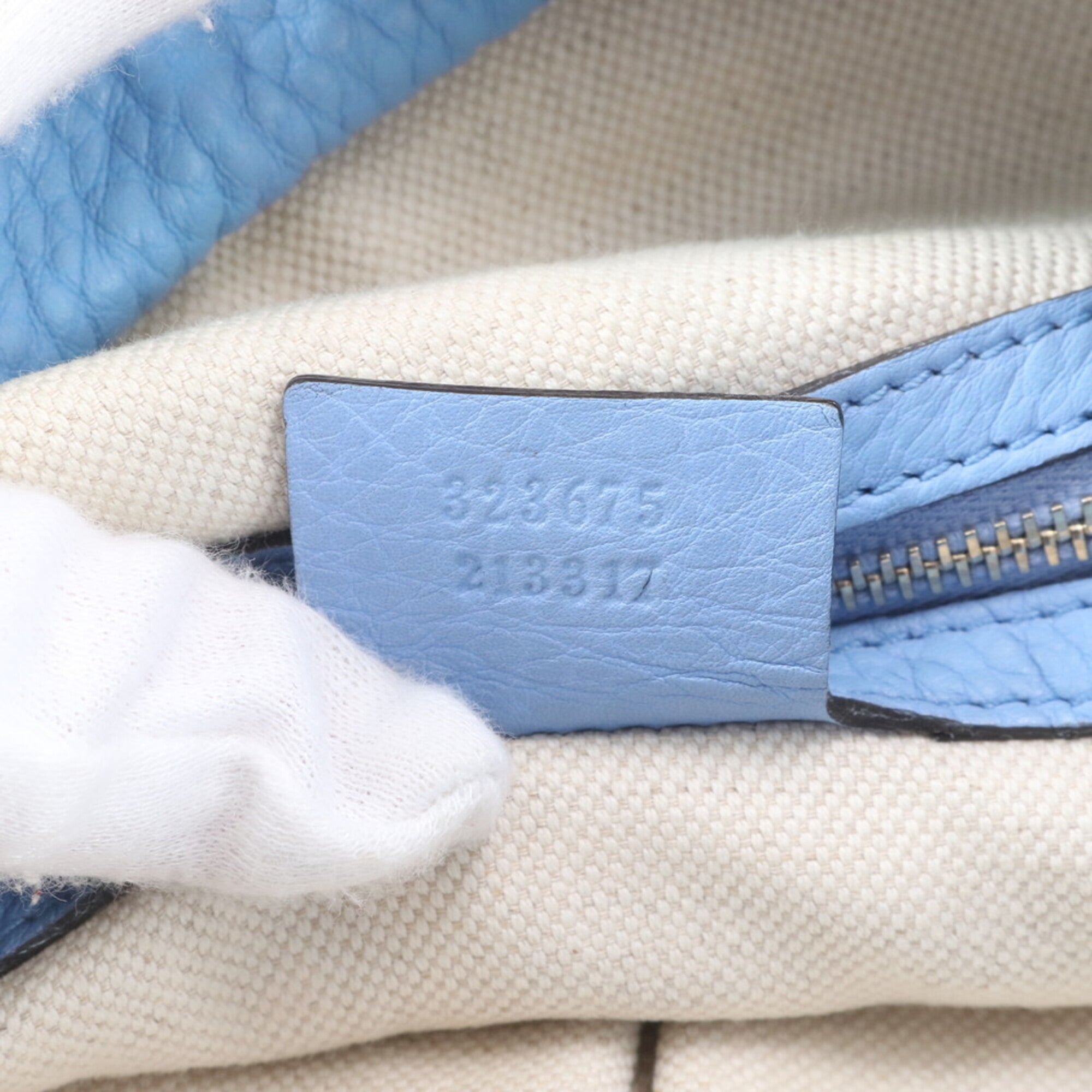 Gucci Sky Blue Leather Handbag Shoulder Bag Tote Bag (Pre-Owned)