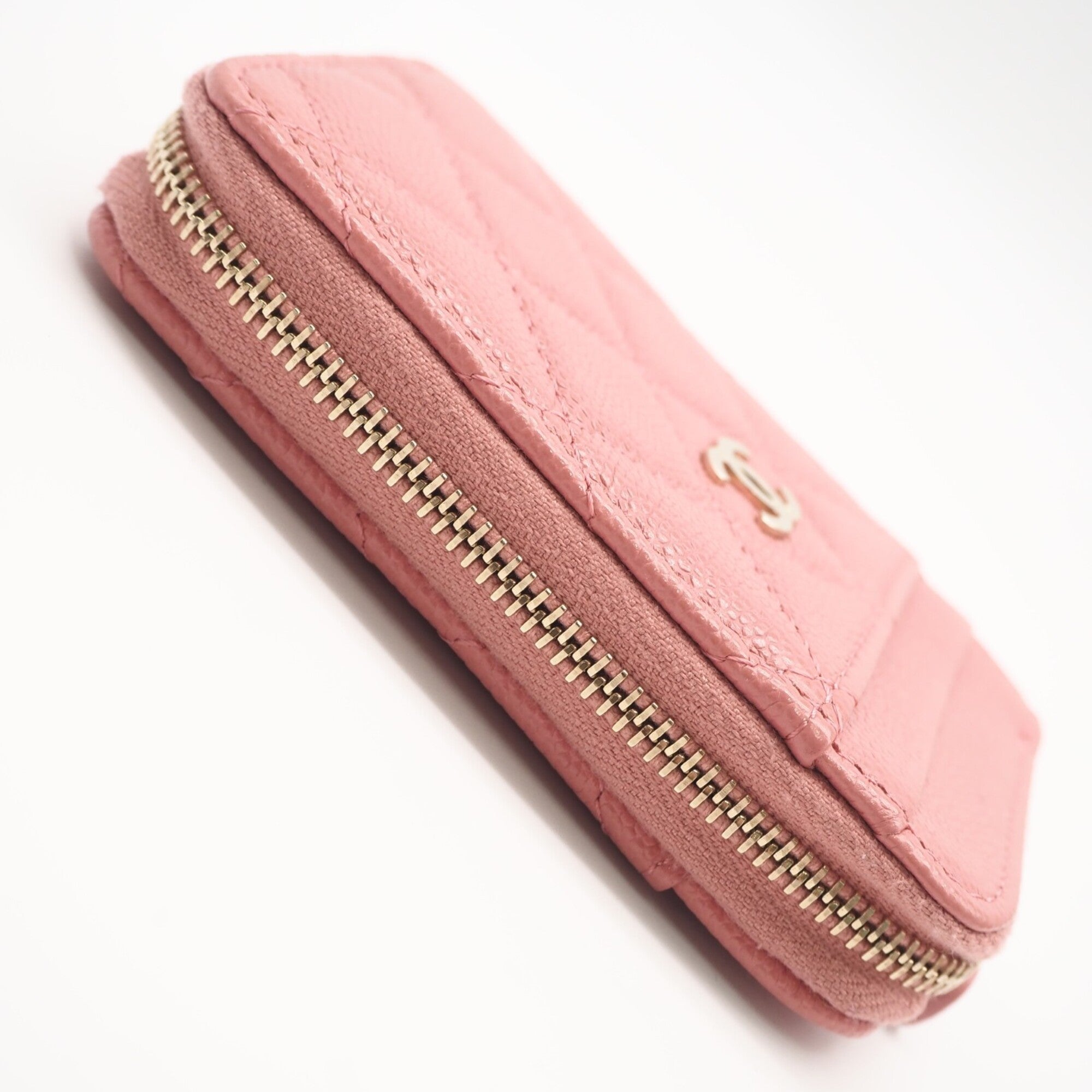 Chanel Matelasse Pink Grained Calfskin Coin Purse/Coin Case (Pre-Owned)