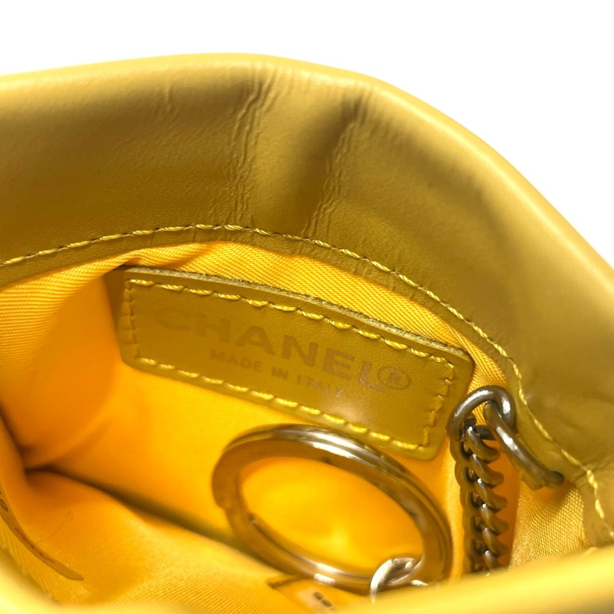 Chanel Yellow Leather Coin Purse/Coin Case (Pre-Owned)