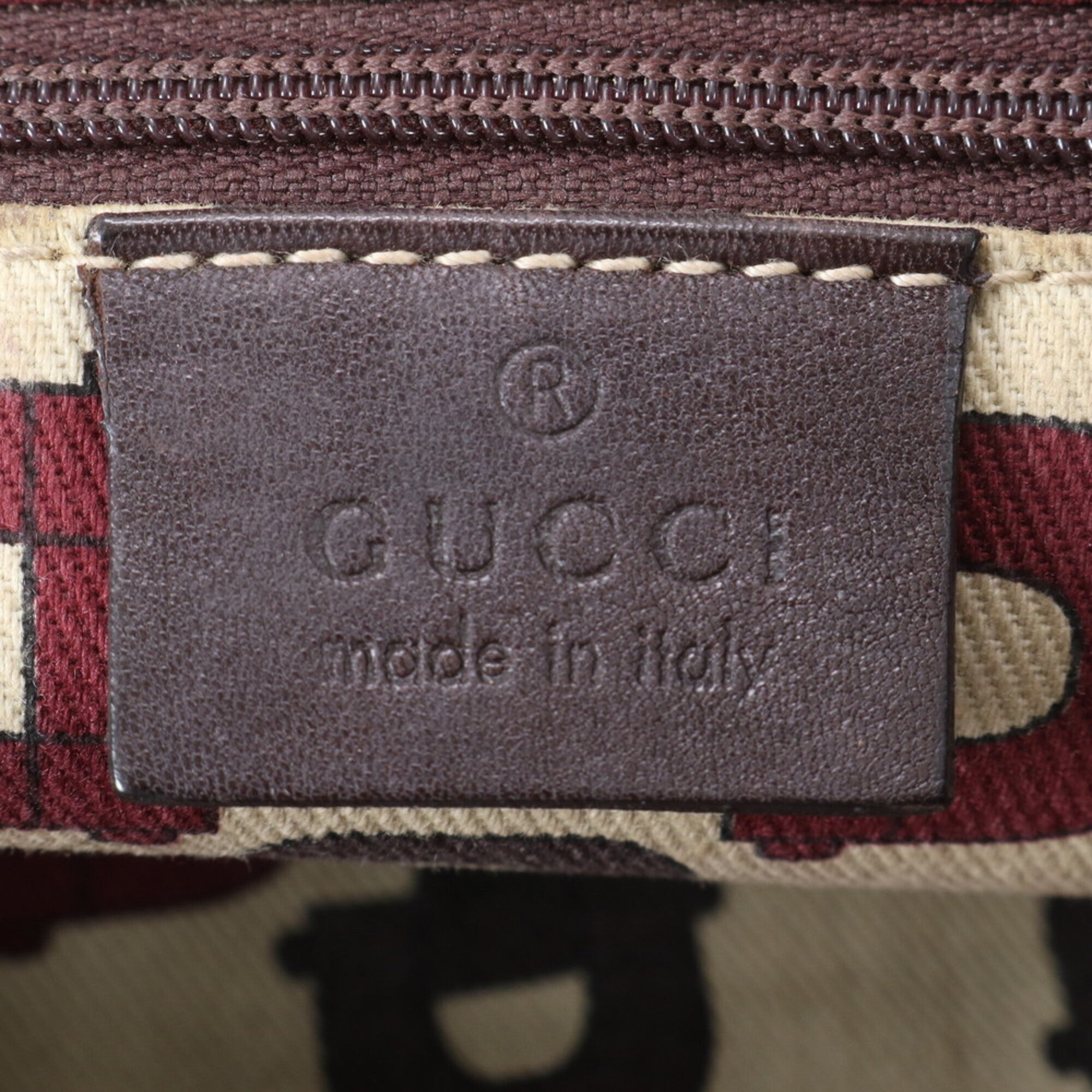 Gucci Abbey Brown Leather Handbag Tote Bag (Pre-Owned)