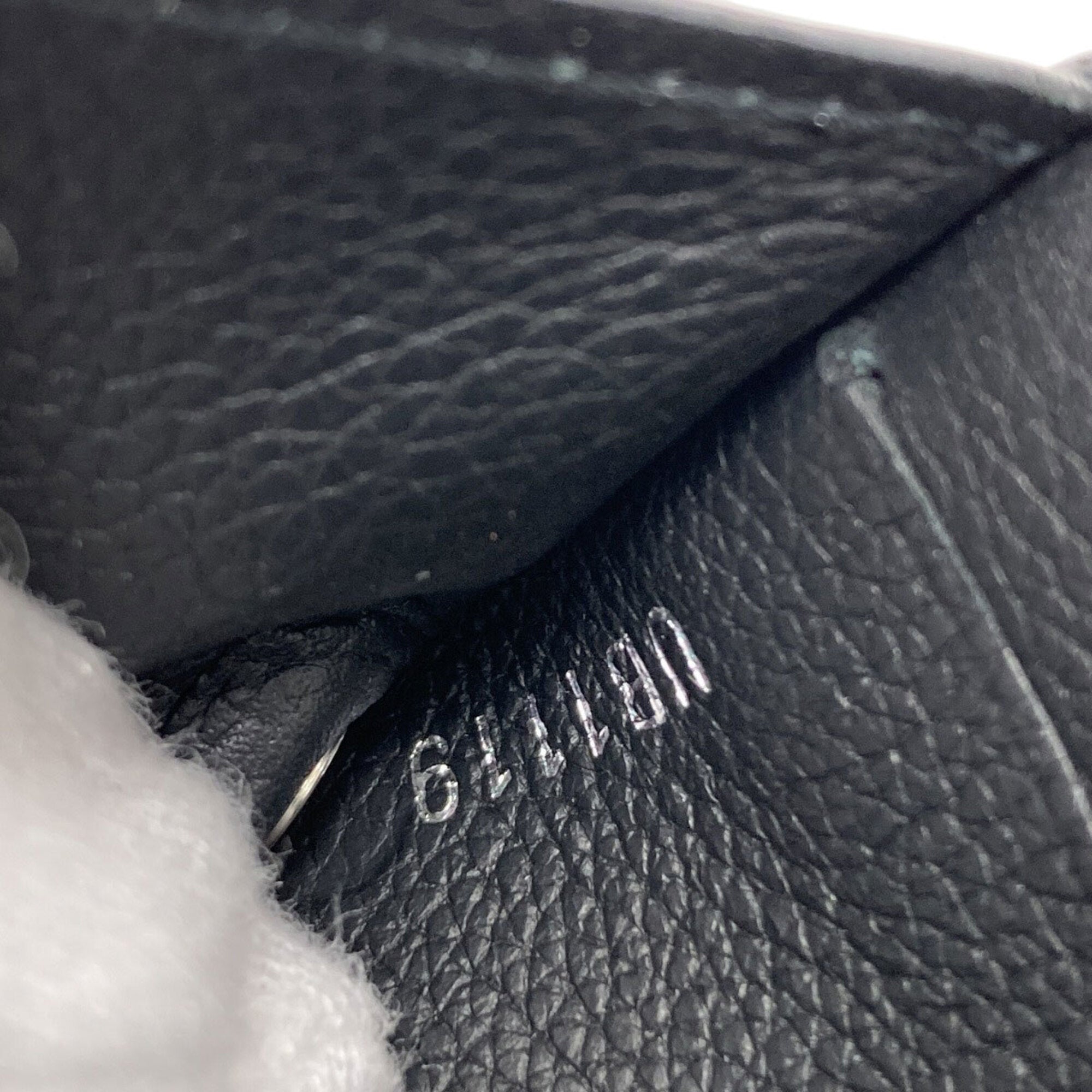 Louis Vuitton Black Leather Wallet (Tri-Fold) (Pre-Owned)