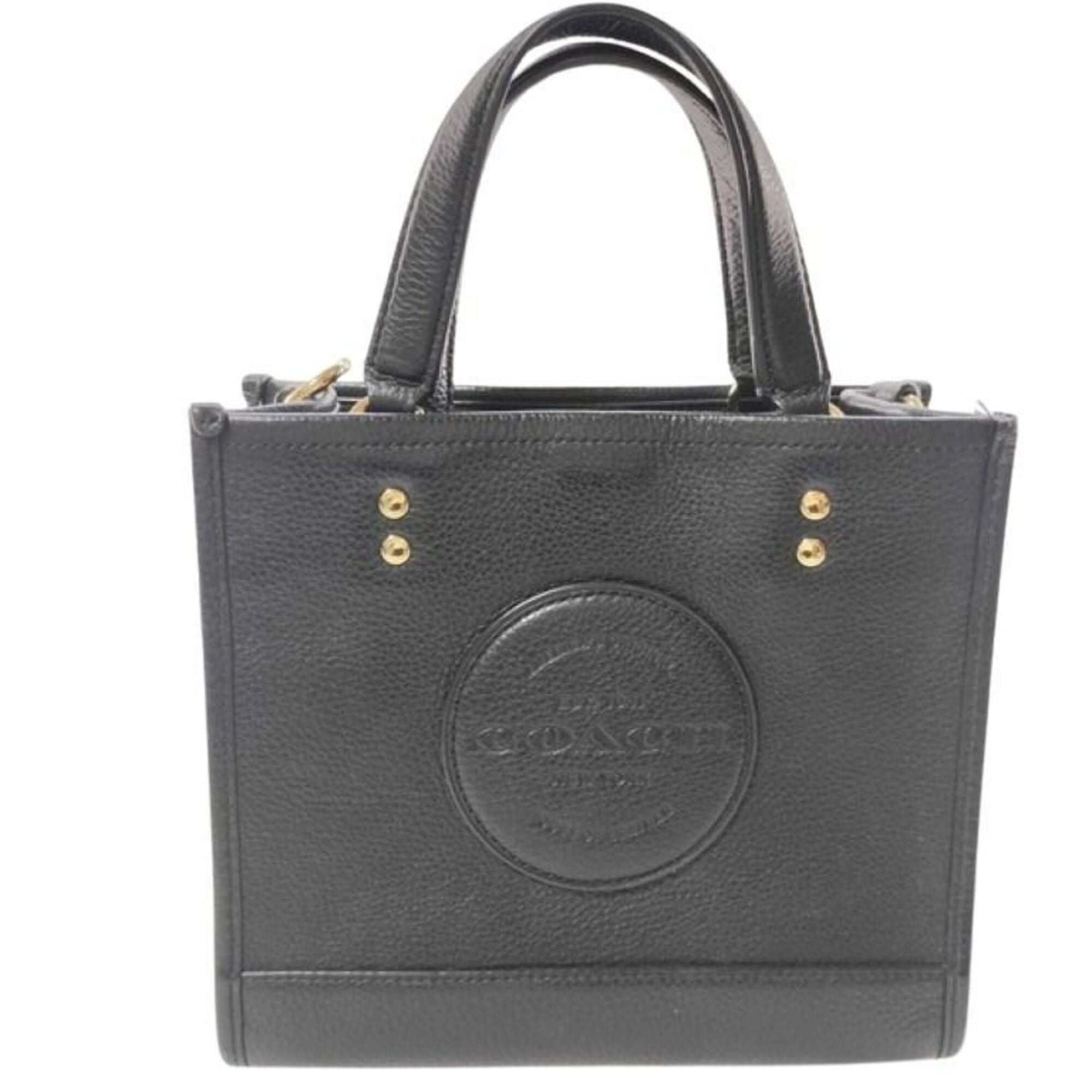 Coach Black Leather Handbag Shoulder Bag Tote Bag (Pre-Owned)