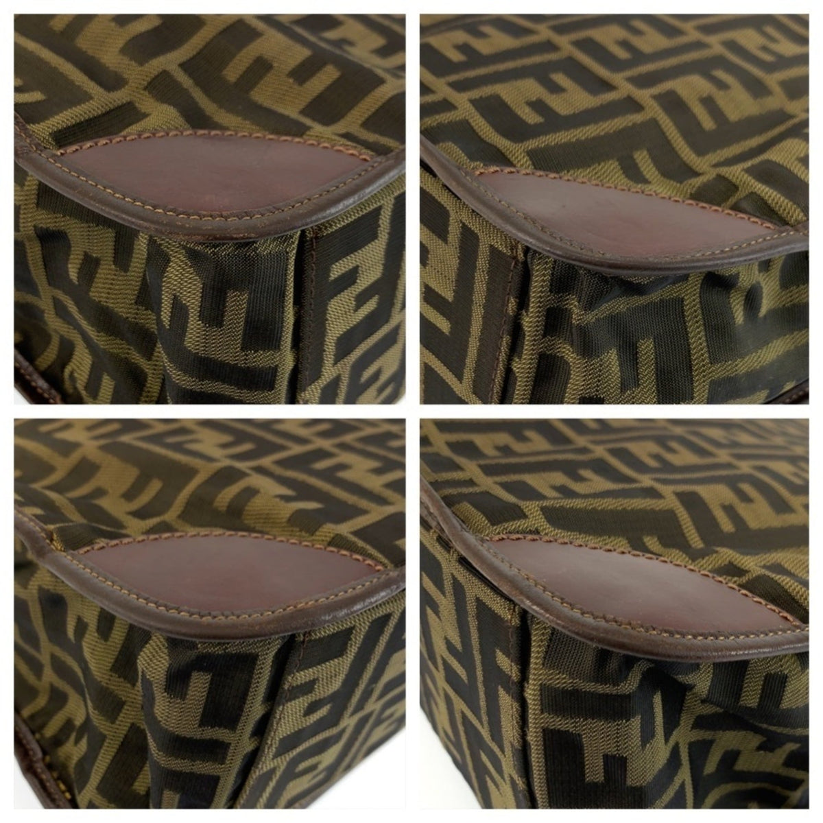 Fendi Brown Canvas Leather Handbag Tote Bag (Pre-Owned)