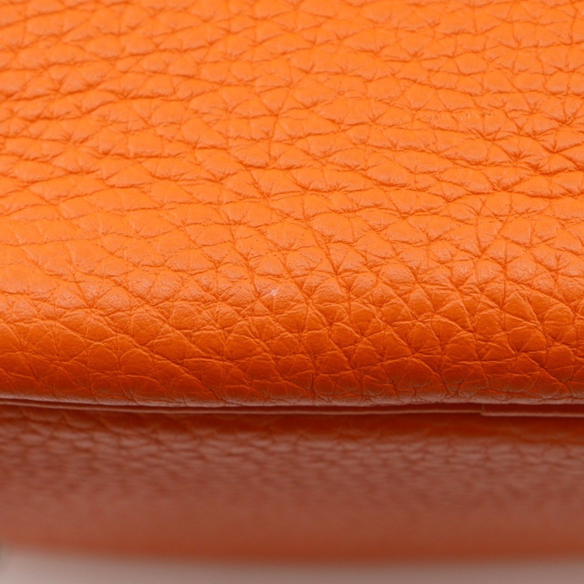 Hermes Orange Taurillon Clemence Leather Handbag (Pre-Owned)