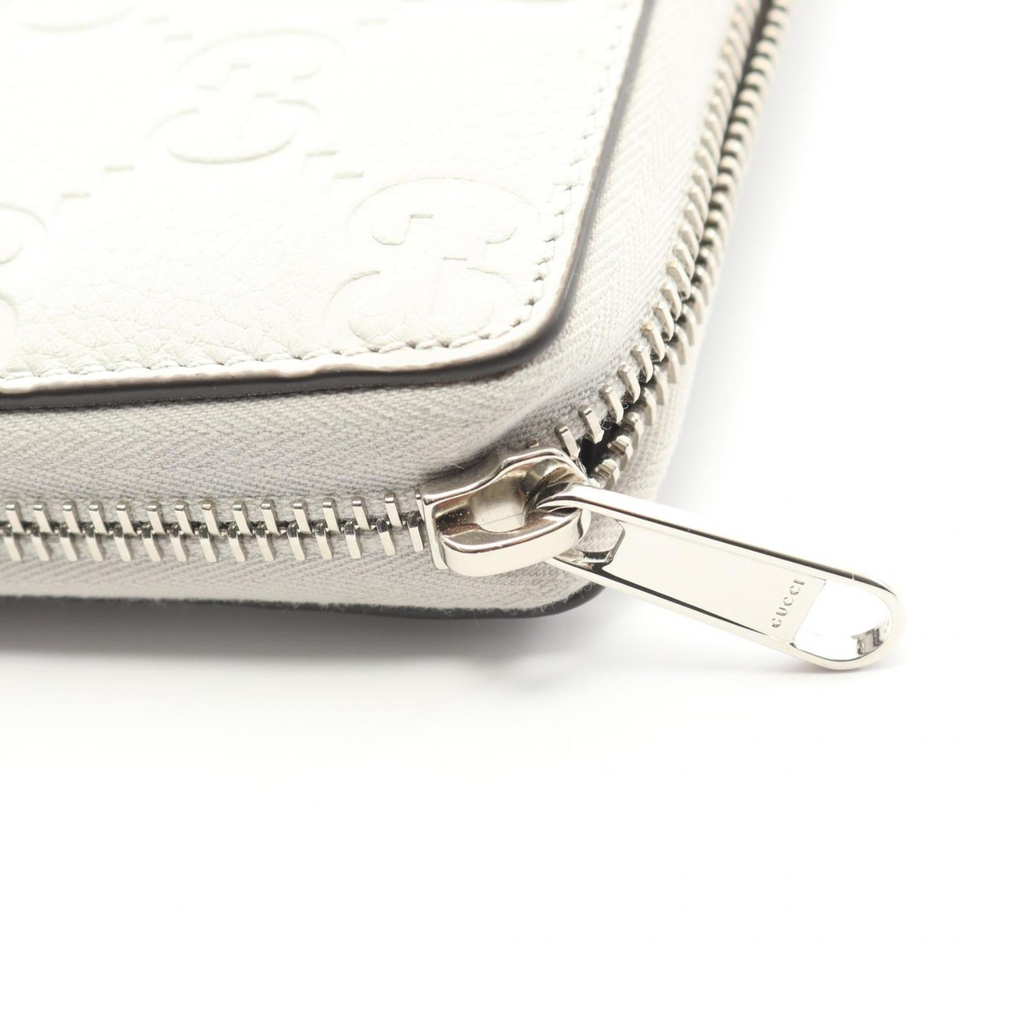 Gucci Gray Leather Long Wallet (Bi-Fold) (Pre-Owned)