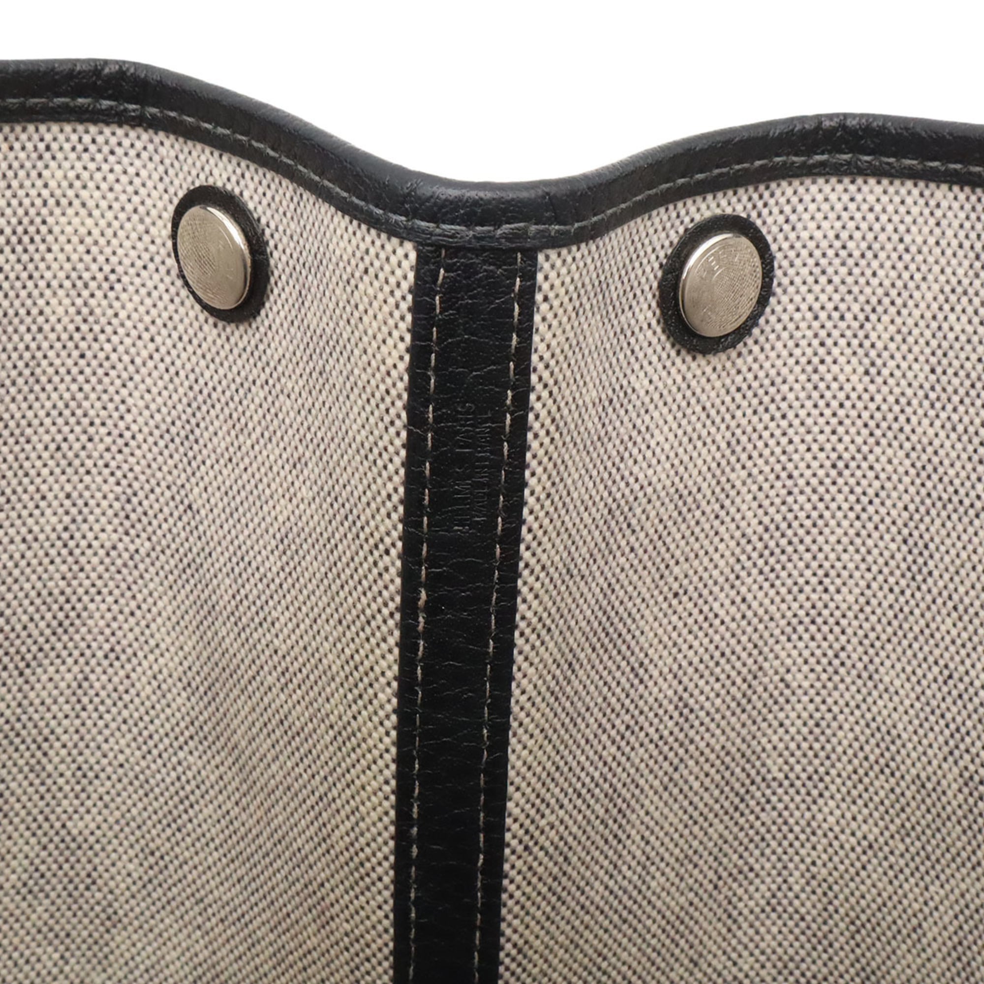 Hermes Black Gray Toile H Handbag Shoulder Bag Tote Bag (Pre-Owned)