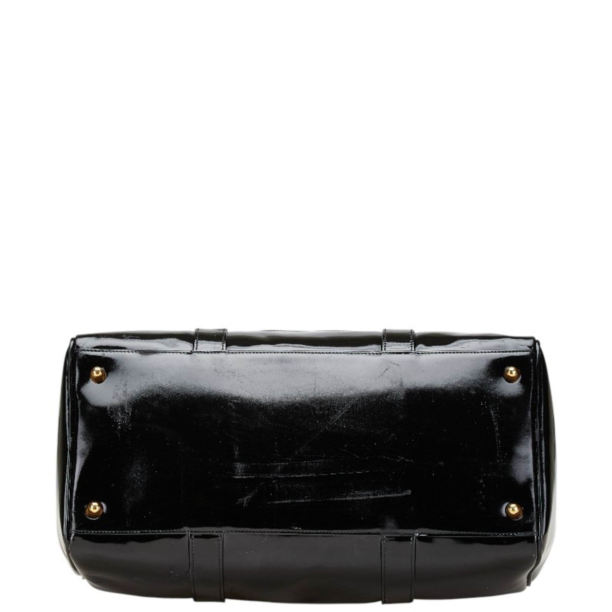 Chanel Black Patent Leather Boston Bag Shoulder Bag (Pre-Owned)
