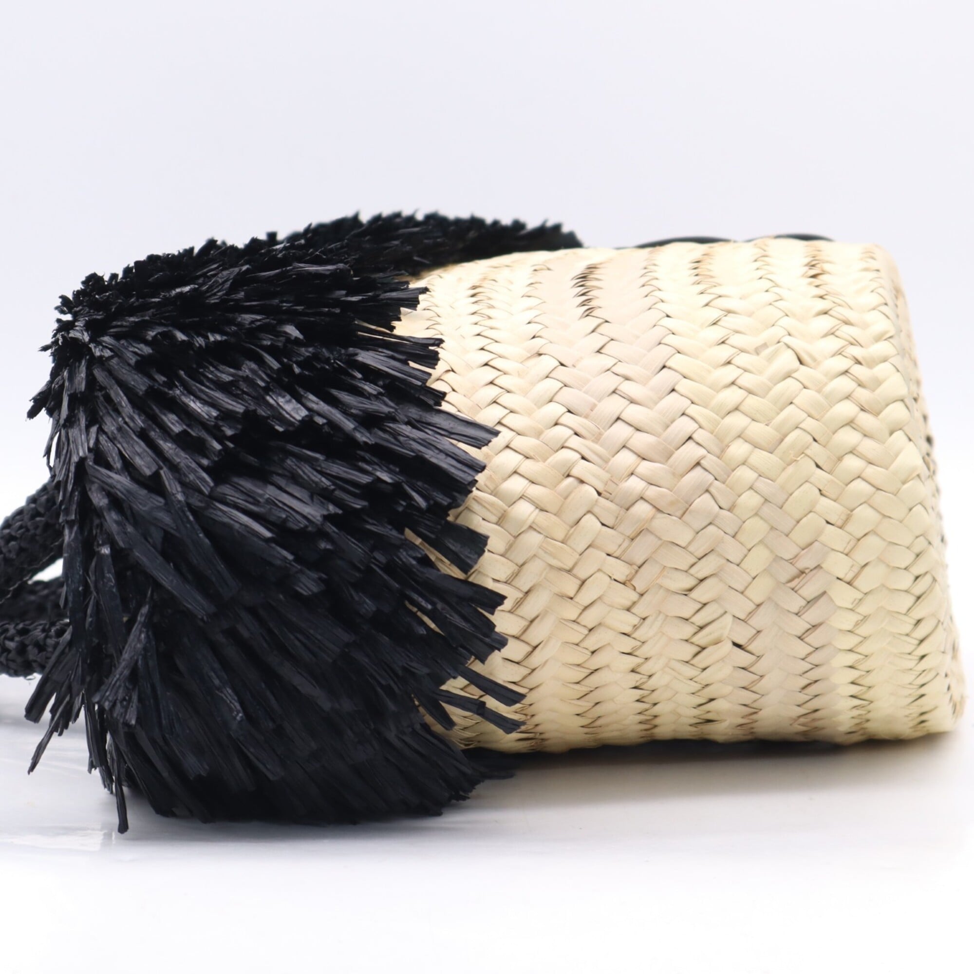 Miu Miu Black Straw Leather Handbag (Pre-Owned)