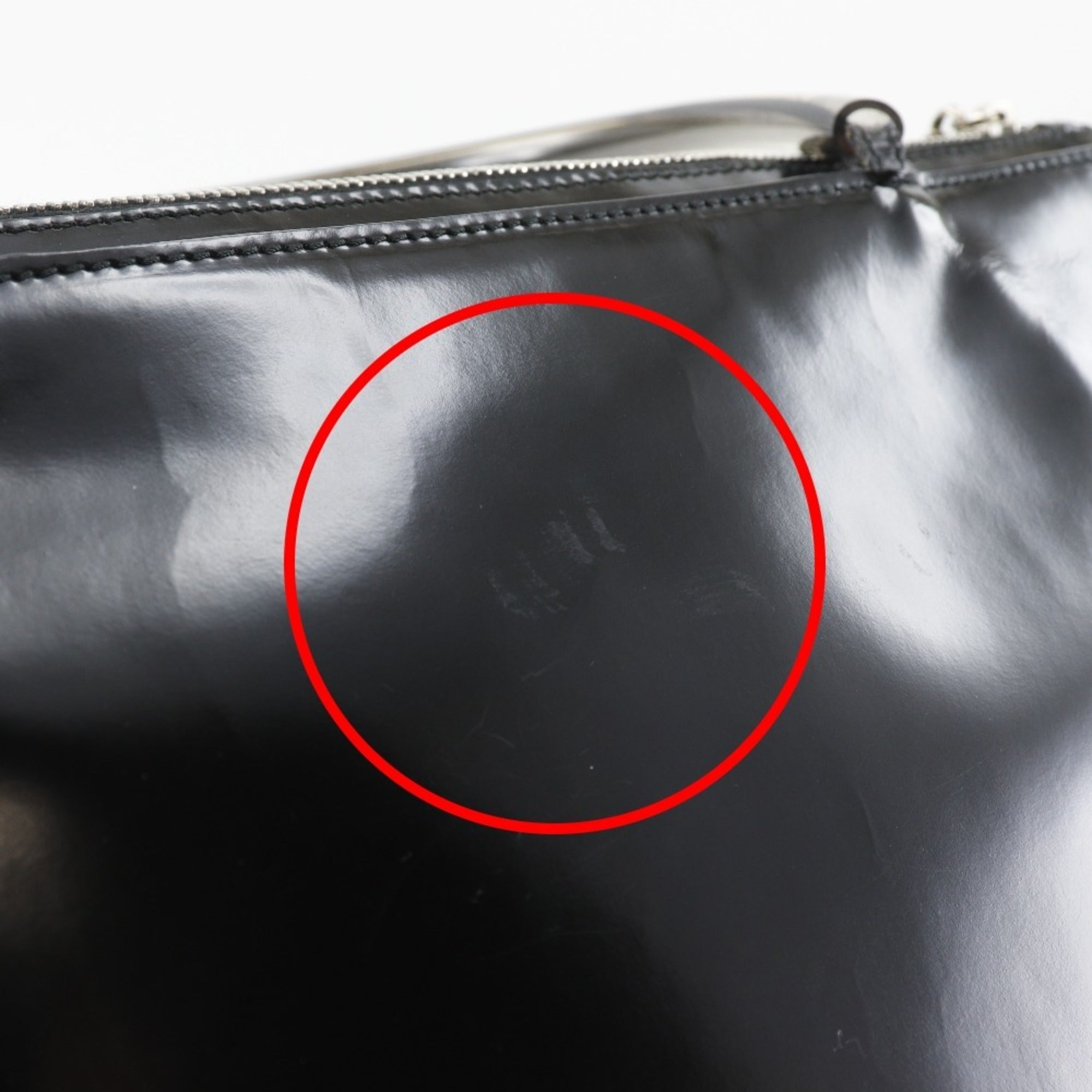 Salvatore Ferragamo Black Clear Patent Leather Vinyl Tote Bag (Pre-Owned)