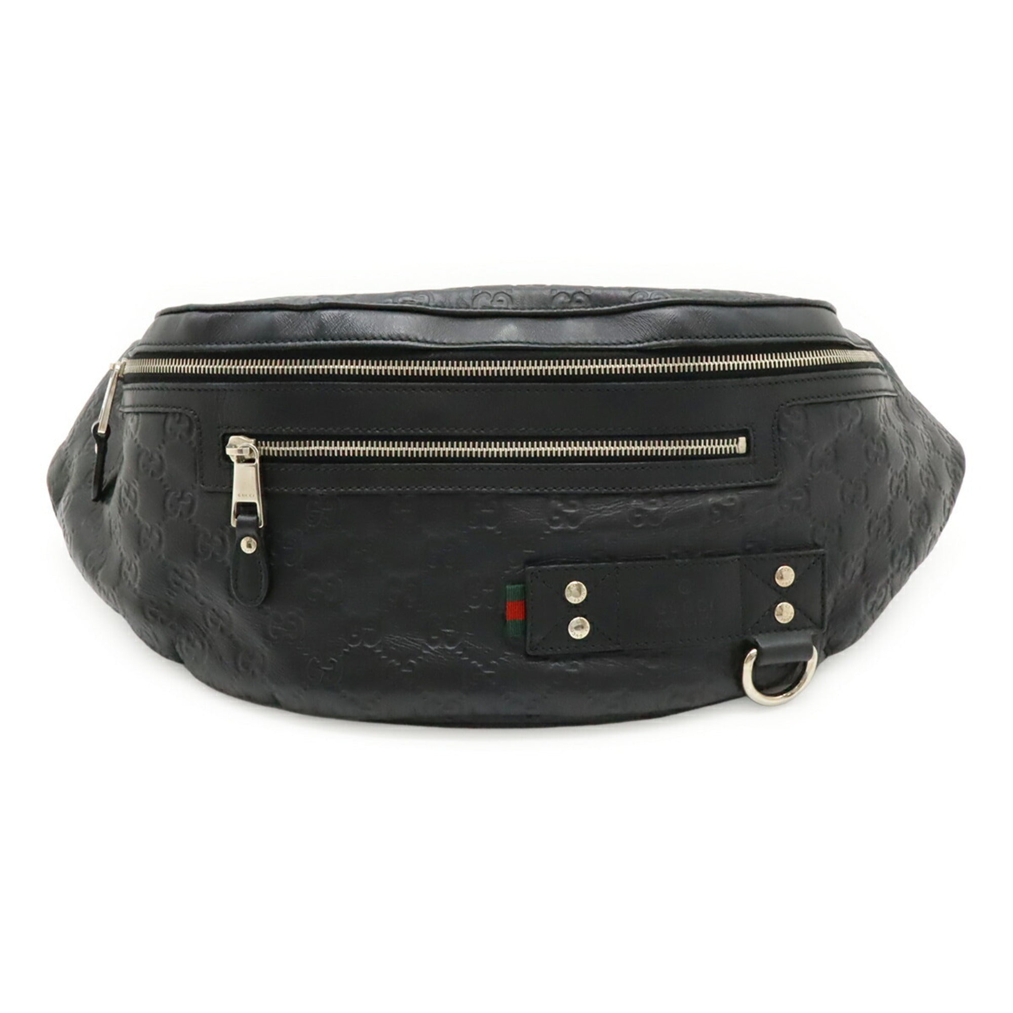 Gucci Black Rubber Coated Canvas Leather Pouch Sling Bag (Pre-Owned)