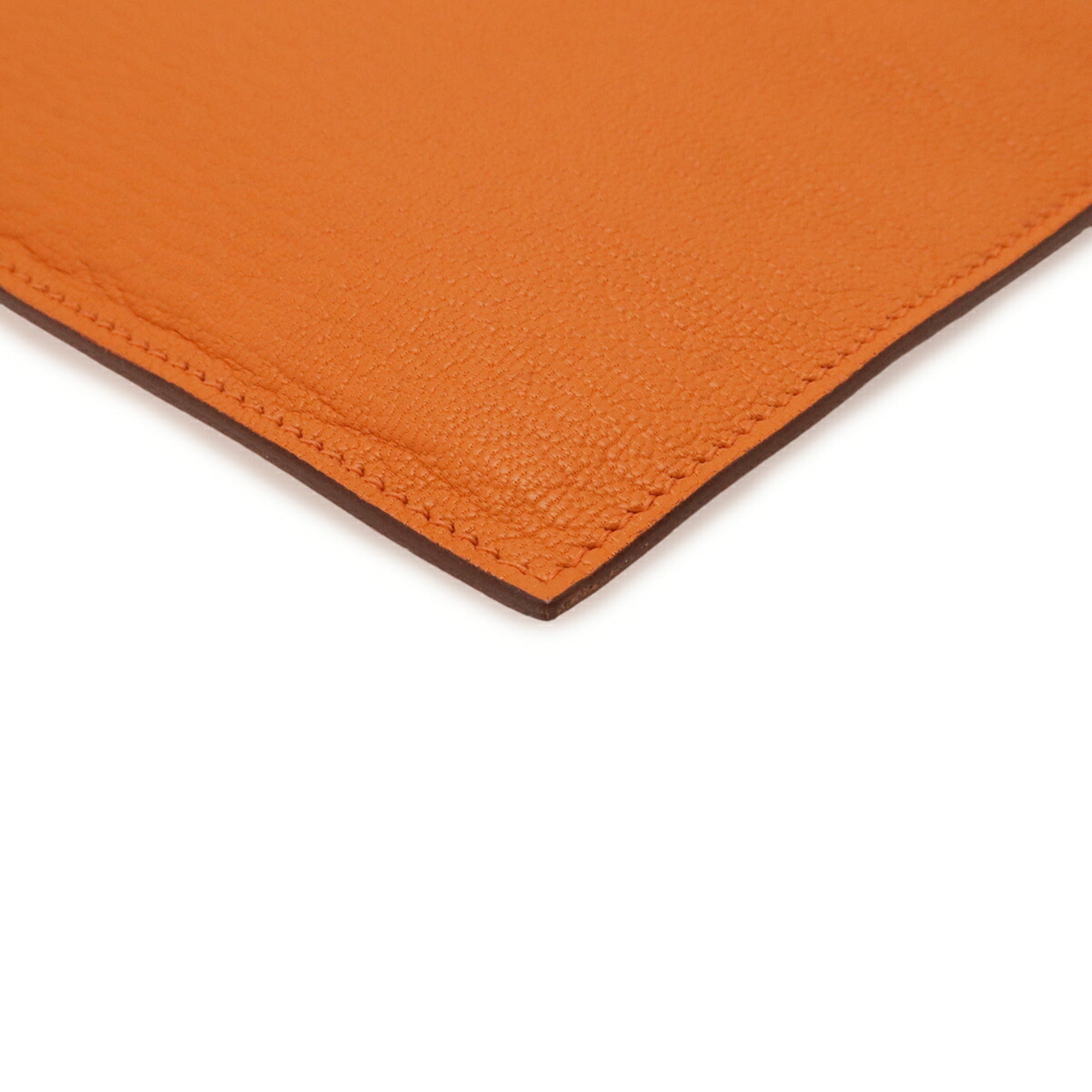 Hermes Orange Leather Clutch Bag Pouch (Pre-Owned)