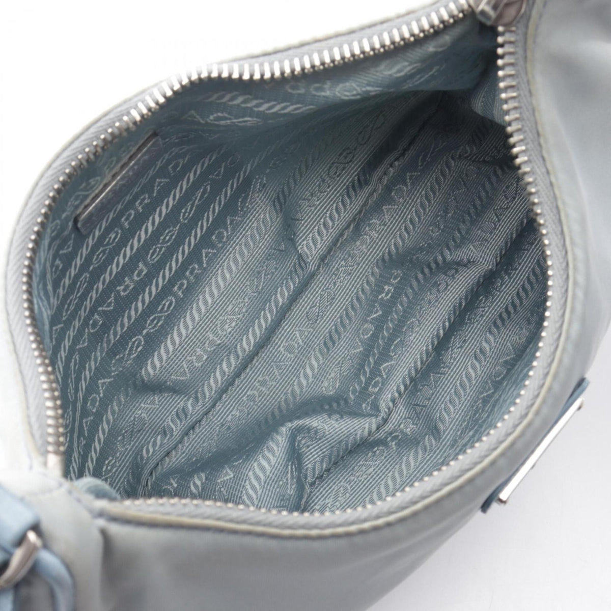 Prada Blue Nylon Saffiano Triangle Handbag Pouch Shoulder Bag (Pre-Owned)