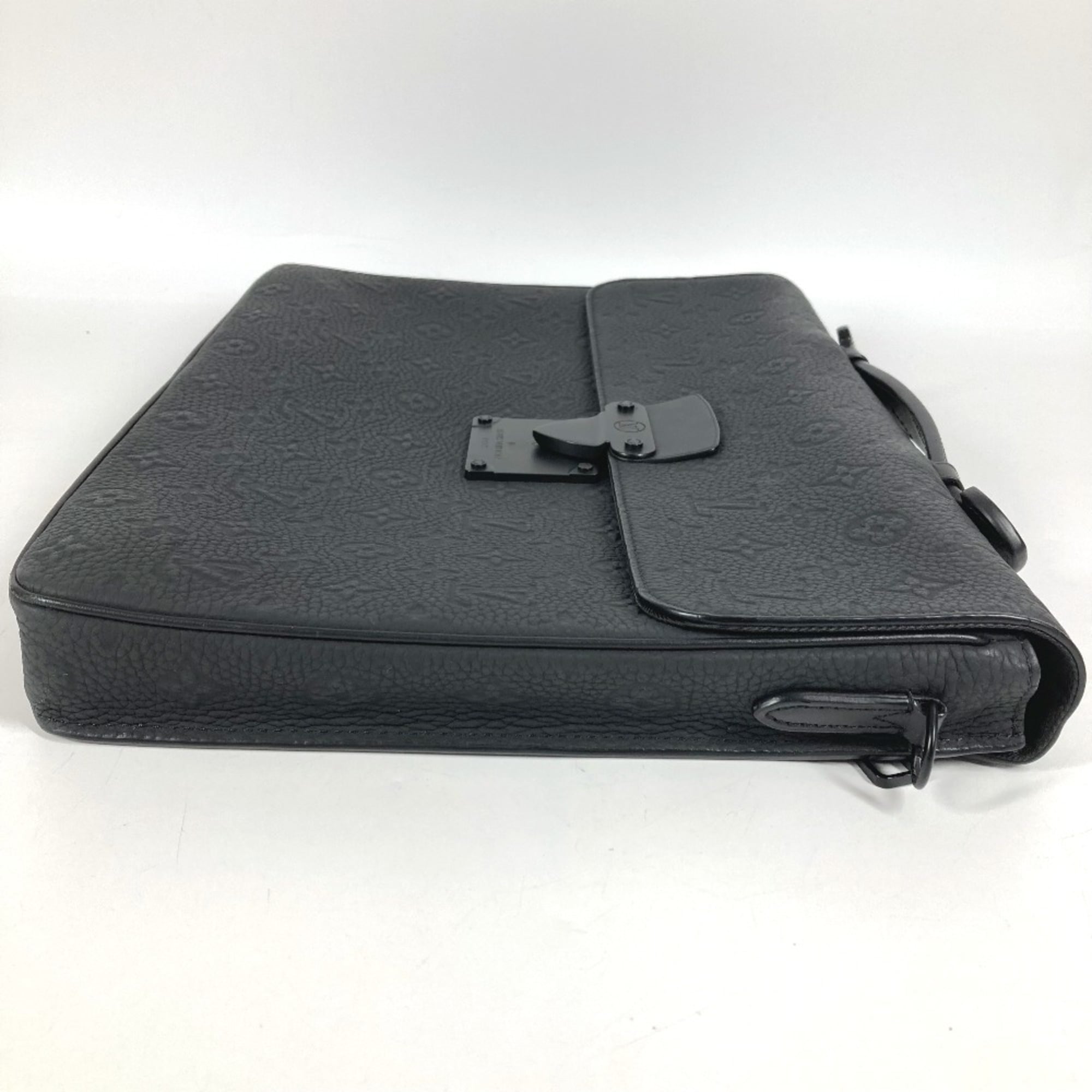 Louis Vuitton Black Noir Leather Briefcase Handbag Shoulder Bag (Pre-Owned)
