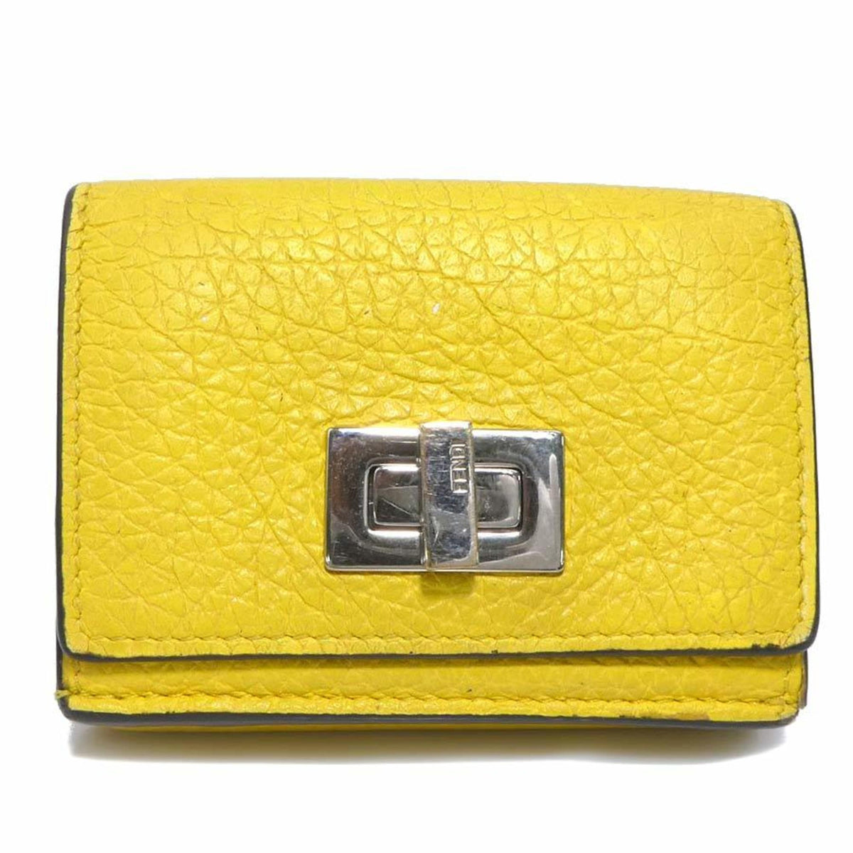 Fendi Yellow Leather Wallet (Tri-Fold) (Pre-Owned)