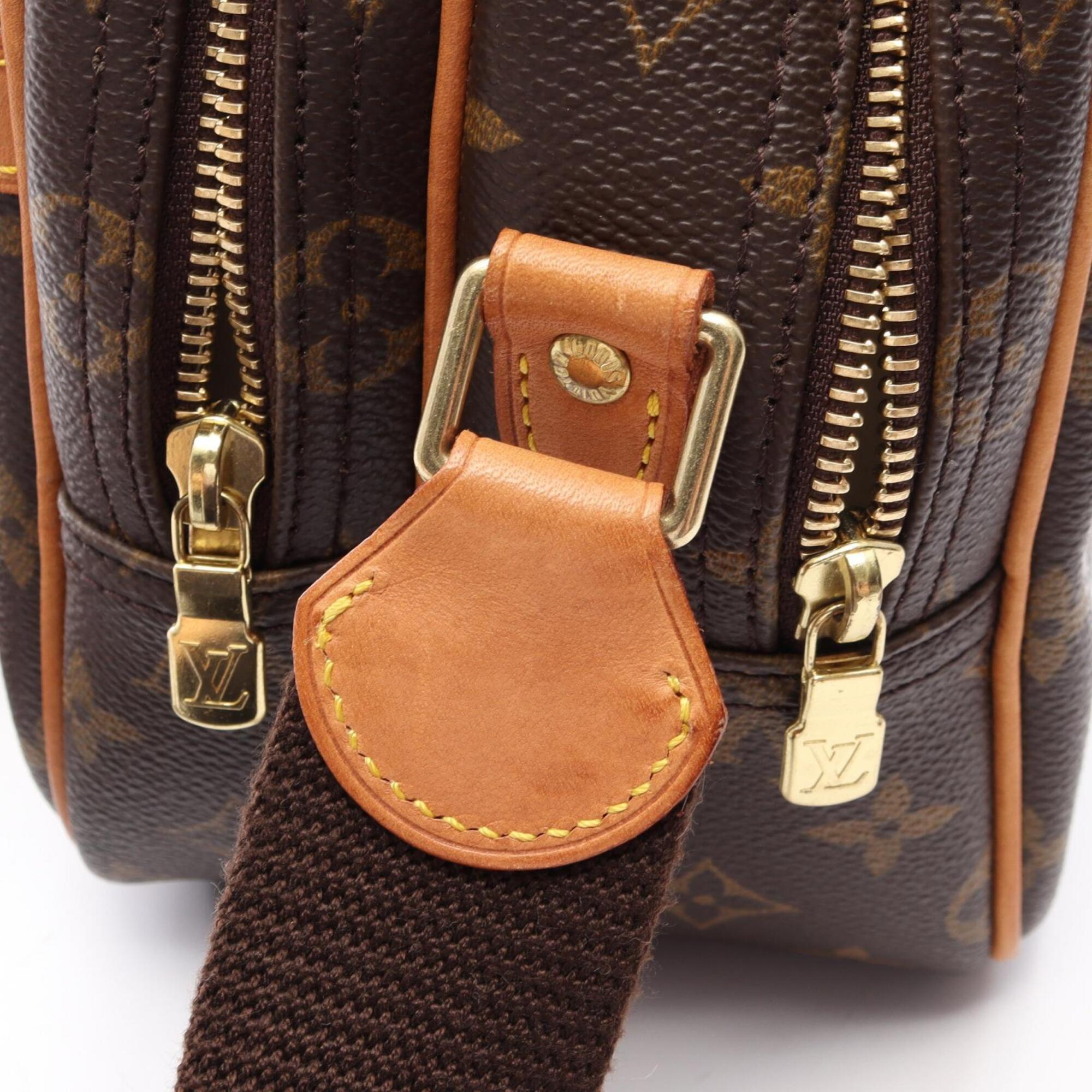 Louis Vuitton Monogram Brown Coated Canvas Leather Handbag Shoulder Bag (Pre-Owned)