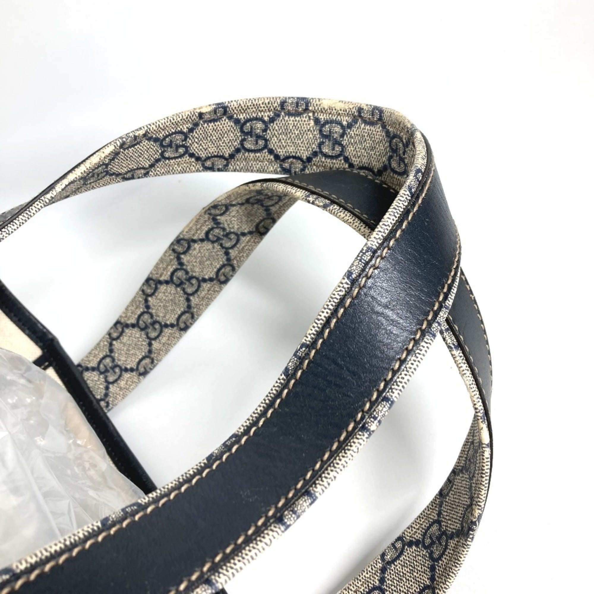 Gucci Sherry Line Navy Gg Supreme Shoulder Bag Tote Bag (Pre-Owned)