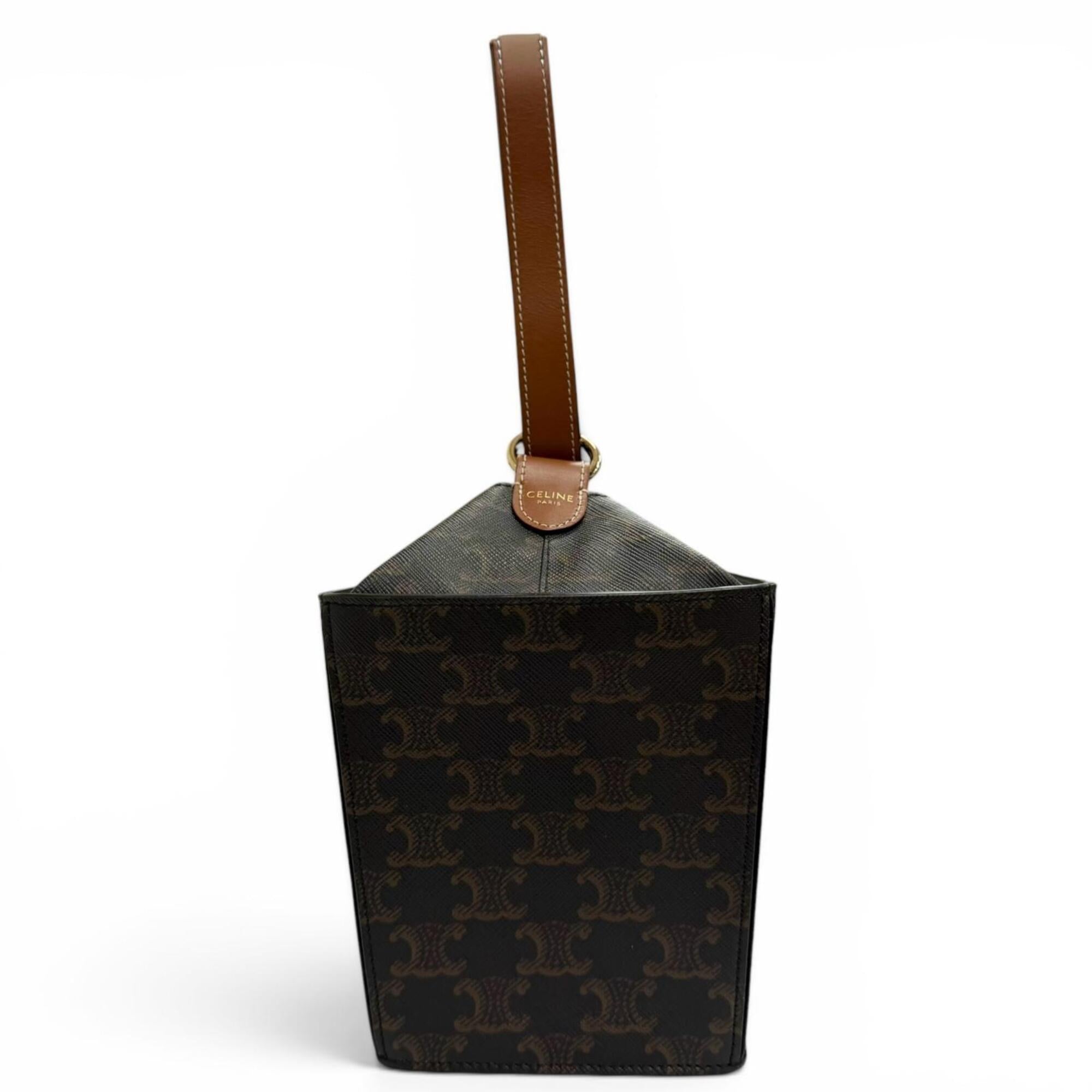 Celine Brown Canvas Handbag (Pre-Owned)