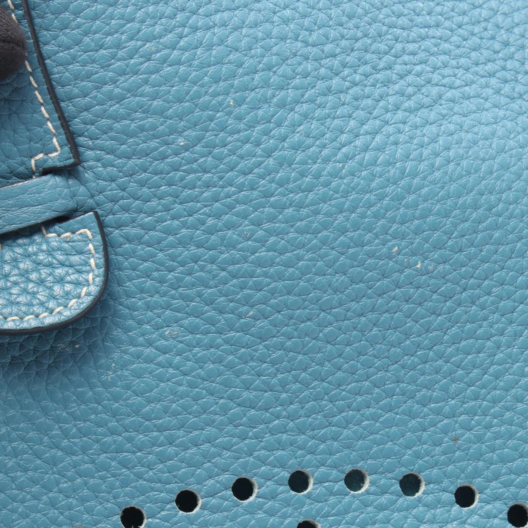 Hermes Blue Blue Jean Taurillon Clemence Leather Shoulder Bag (Pre-Owned)