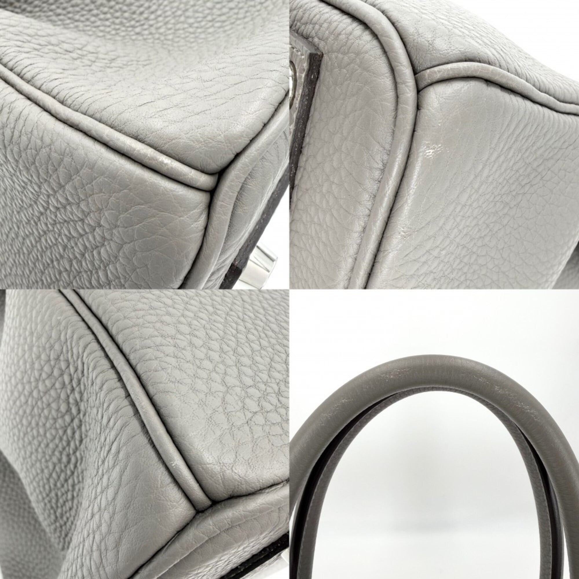 Hermes Gray Togo Leather Handbag (Pre-Owned)