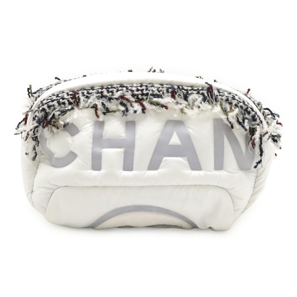 Chanel Gray White Yellow Nylon Pouch Sling Bag (Pre-Owned)